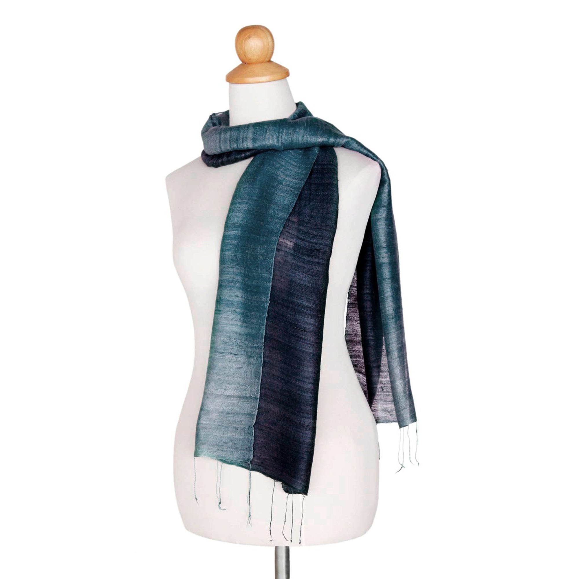 Premium Bold Teal Silk Scarf - Ultimate Elegance