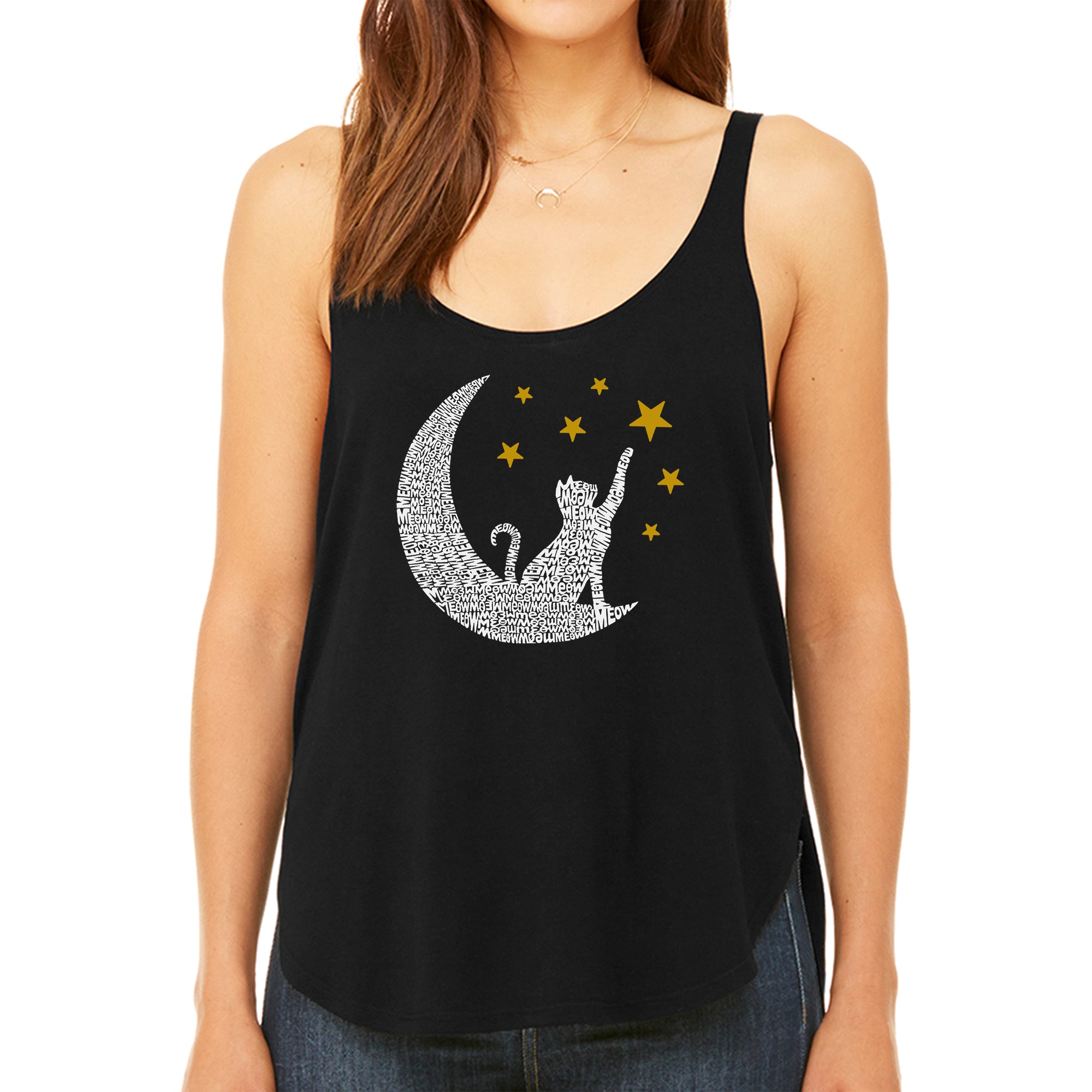 Ultimate Cat Moon - Women's Premium Word Art Flowy Tank Top