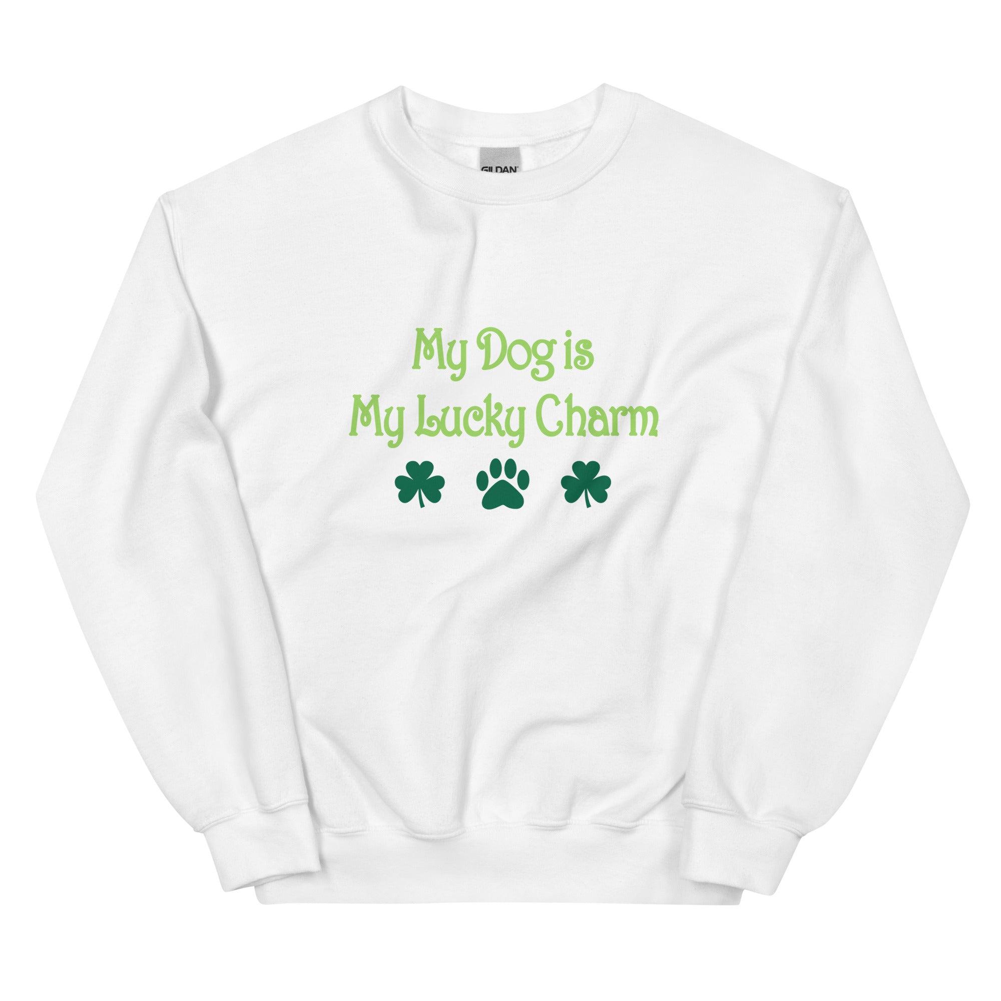 Premium 'My Dog Is My Lucky Charm' Crewneck Sweatshirt - Ultimate Comfort for Dog Lovers