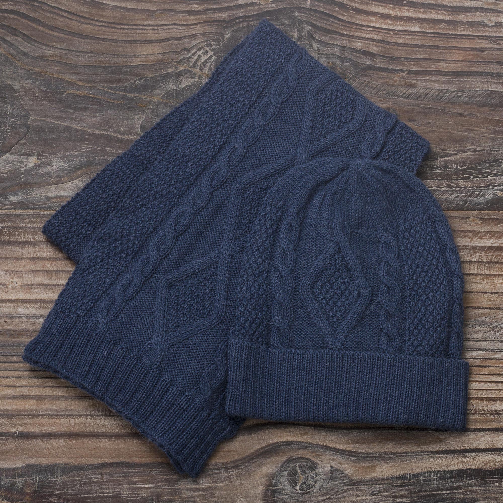 Premium Azure Alpaca Knit Unisex Watch Cap - Handcrafted in Peru