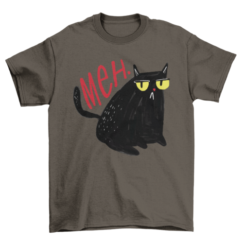 Premium 'Meh' Black Cat Cool Indifference T-Shirt