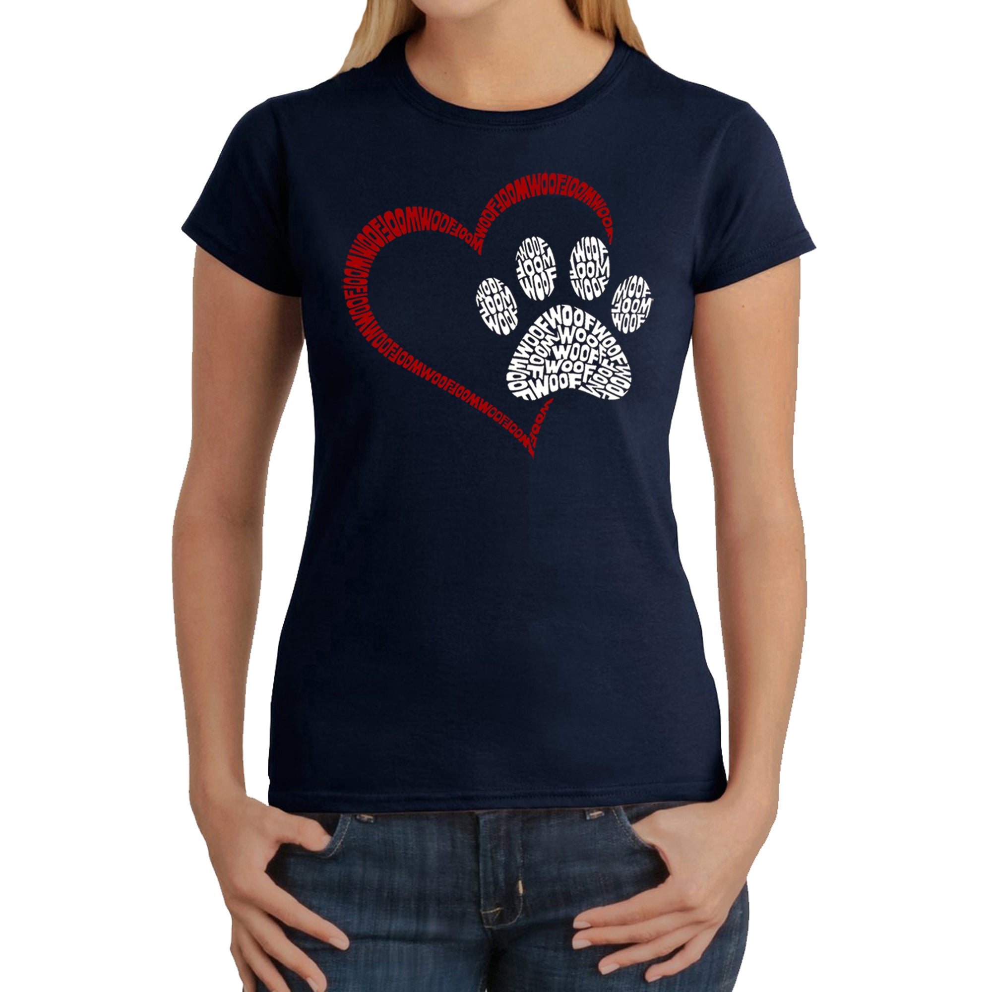 Premium Paw Heart - Ultimate Women's Word Art T-Shirt