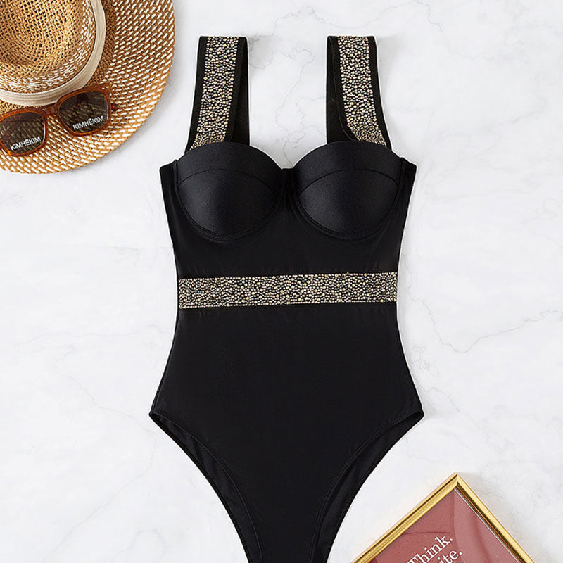 Ultimate Shimmery Crystal Sweetheart One-Piece Swimsuit