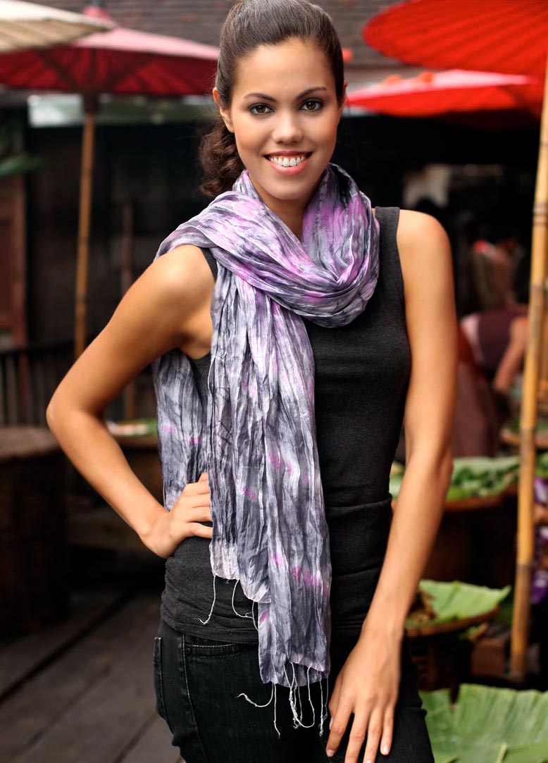 Premium Smoky Rose Tie-Dye Scarf - Ultimate Bohemian Style