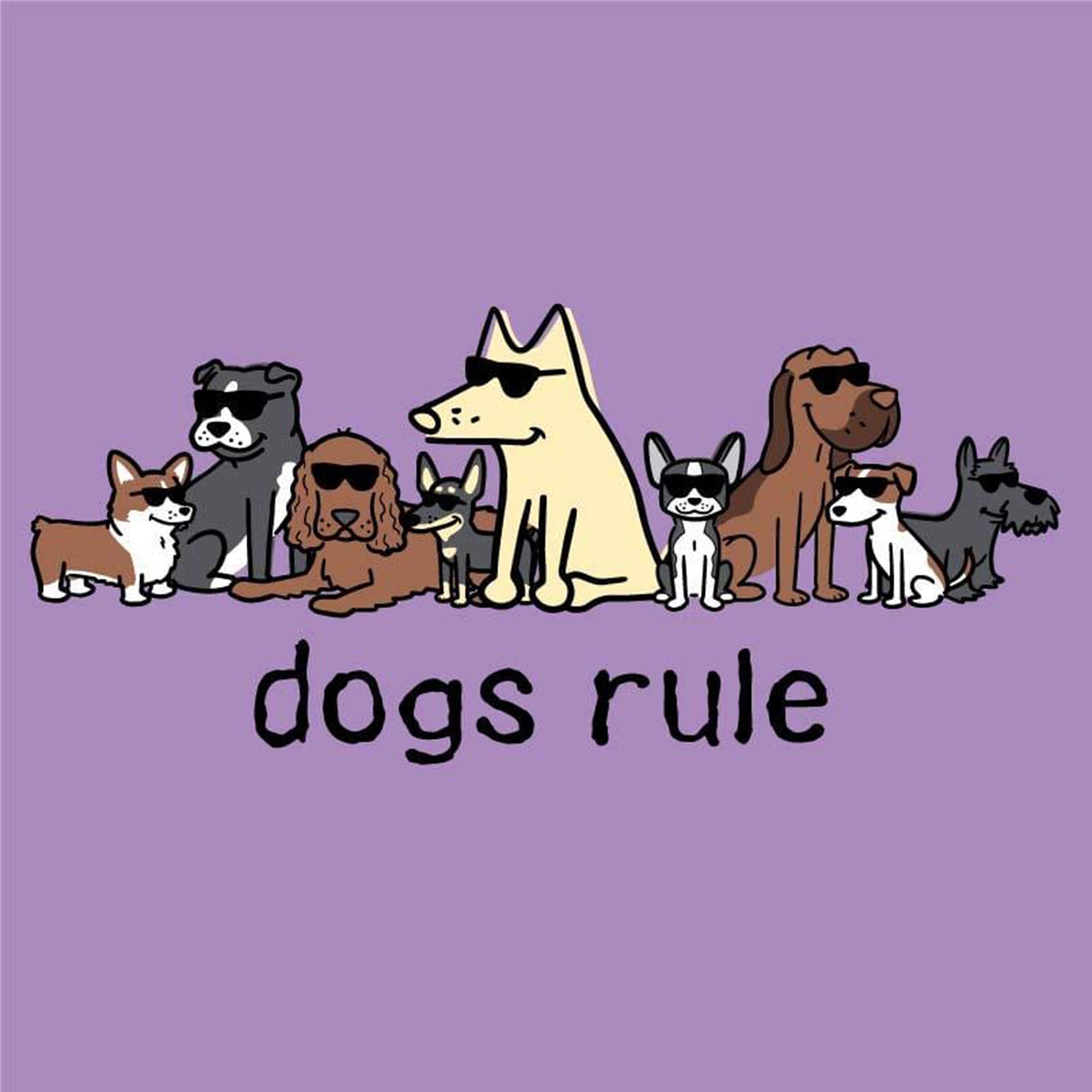 Premium Teddy the Dog 'Dogs Rule' V-Neck Tee