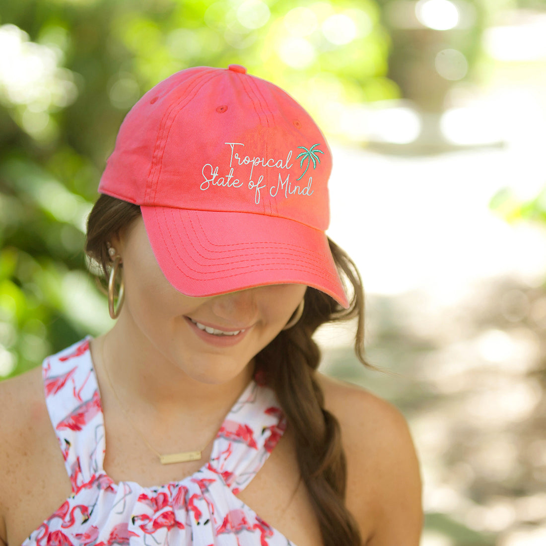 Premium Tropical State of Mind Coral Cap - Ultimate Beach Essential