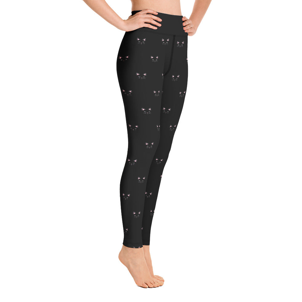 Premium Black Cat Yoga Leggings - Ultimate Comfort & Style