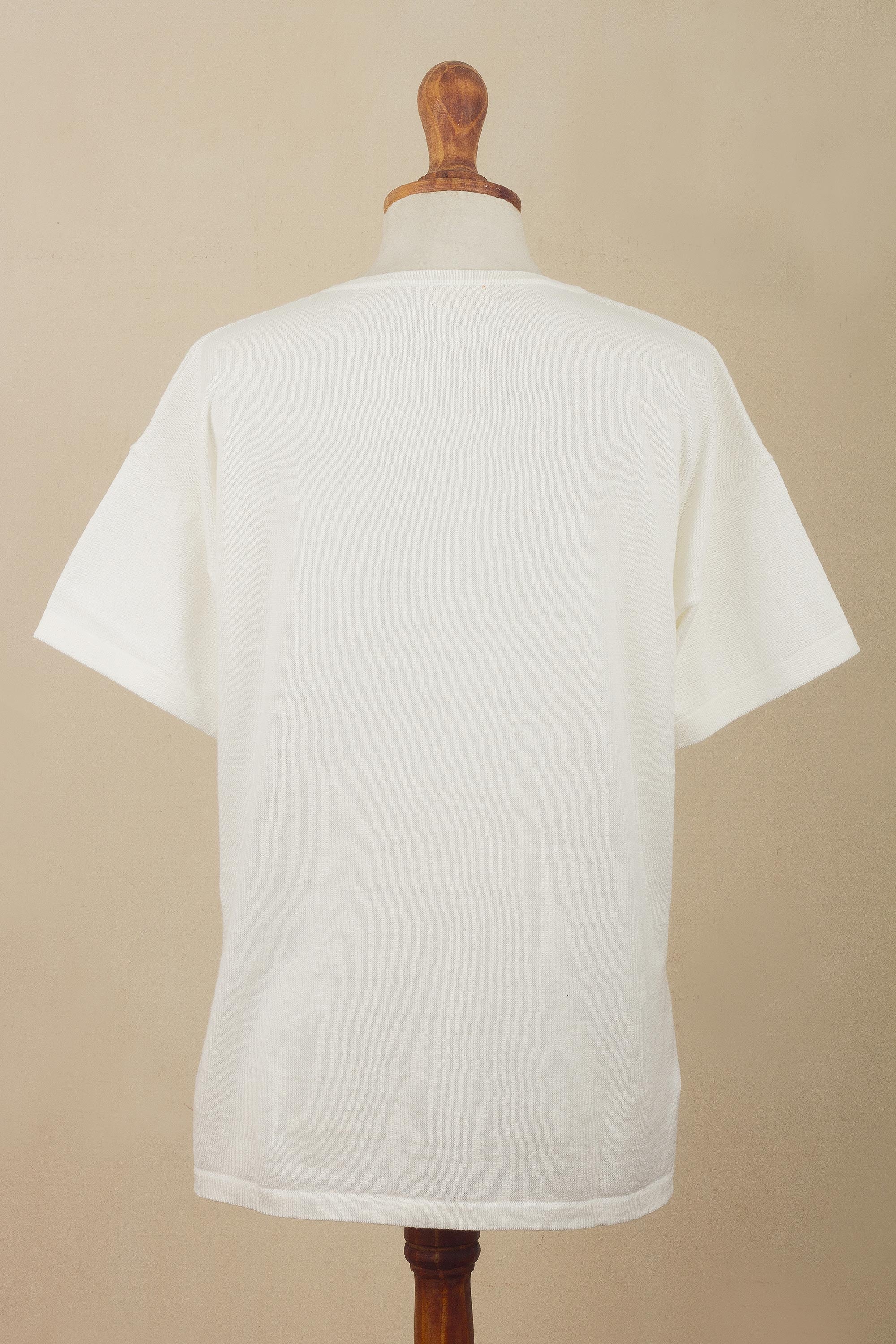 Premium Cloud Nine White Short-Sleeve Sweater