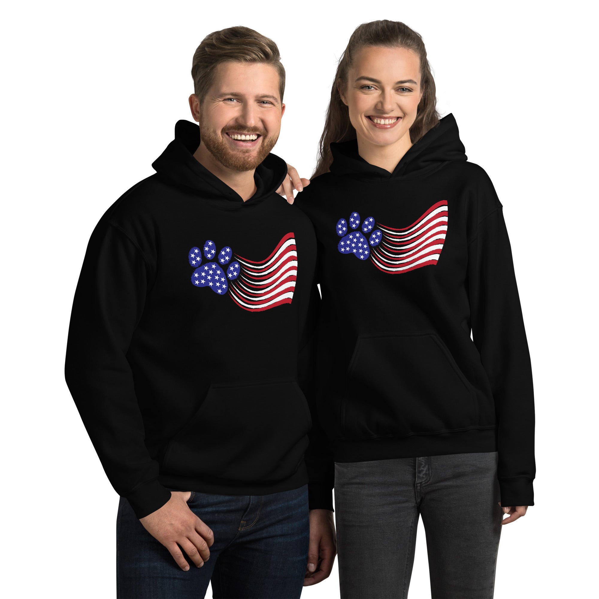 Premium Paws & Stripes Patriotic Hoodie