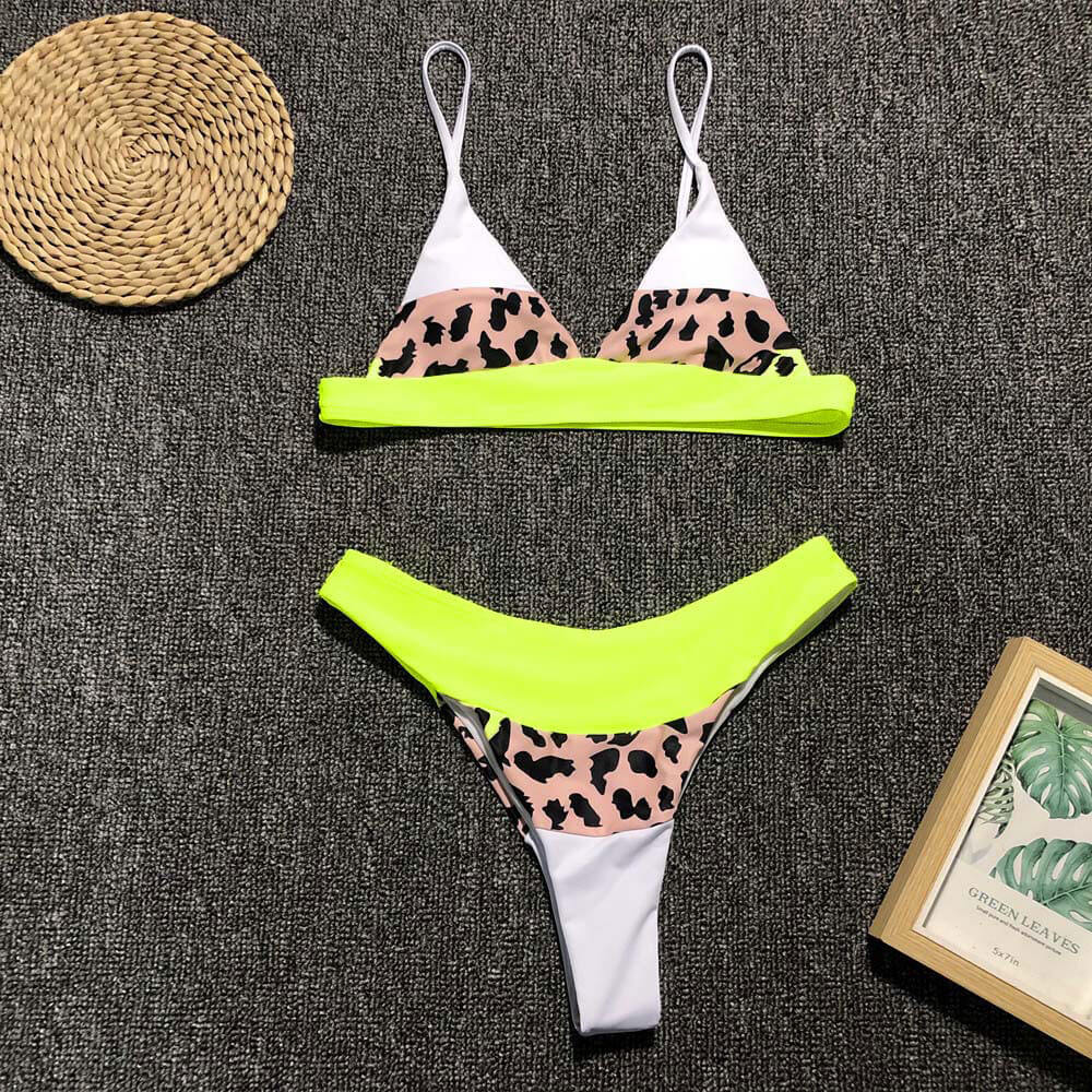 Premium Leopard Print High-Leg Brazilian Bikini Set