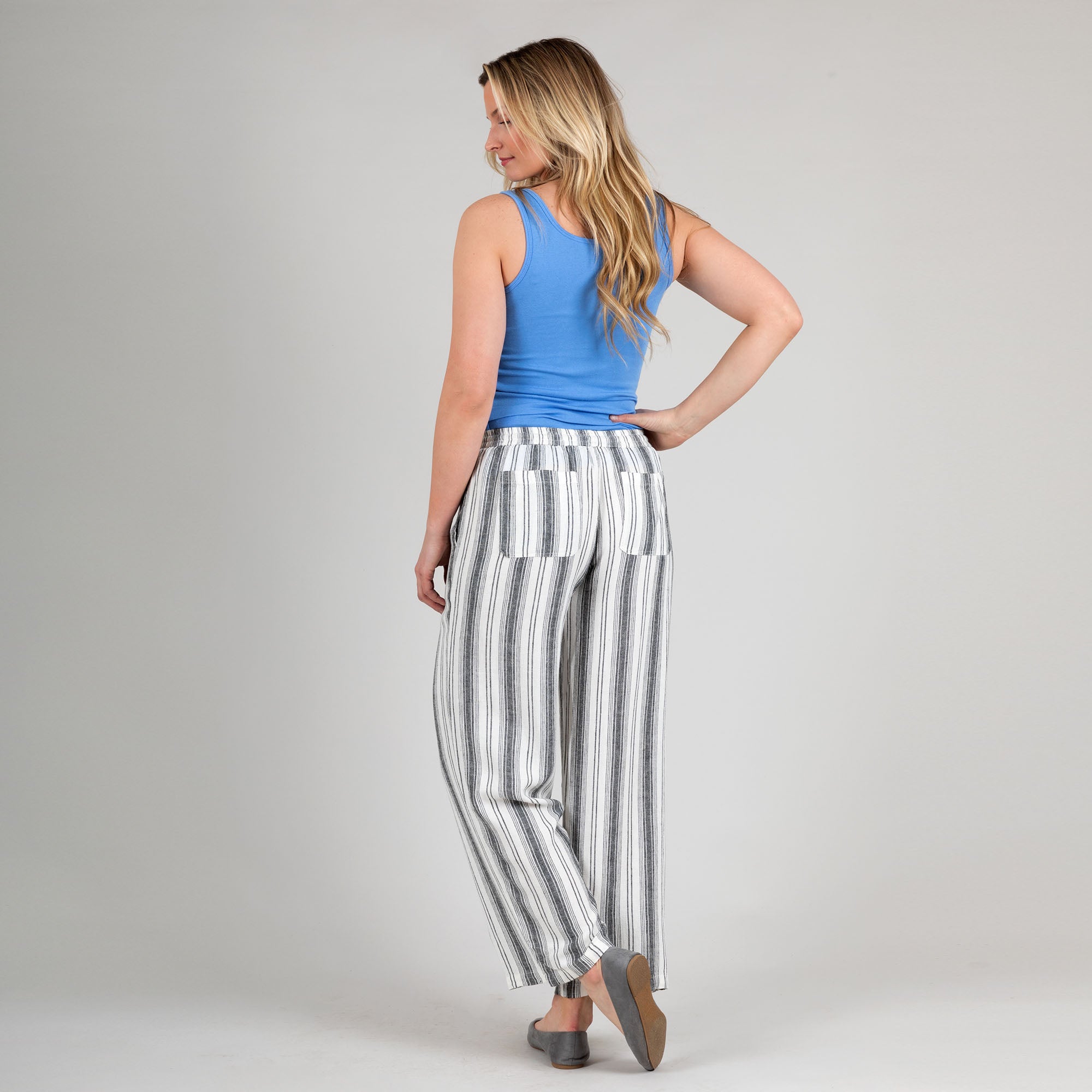 Premium Women's Striped High-Rise Wide-Leg Pants - Ultimate Comfort & Style