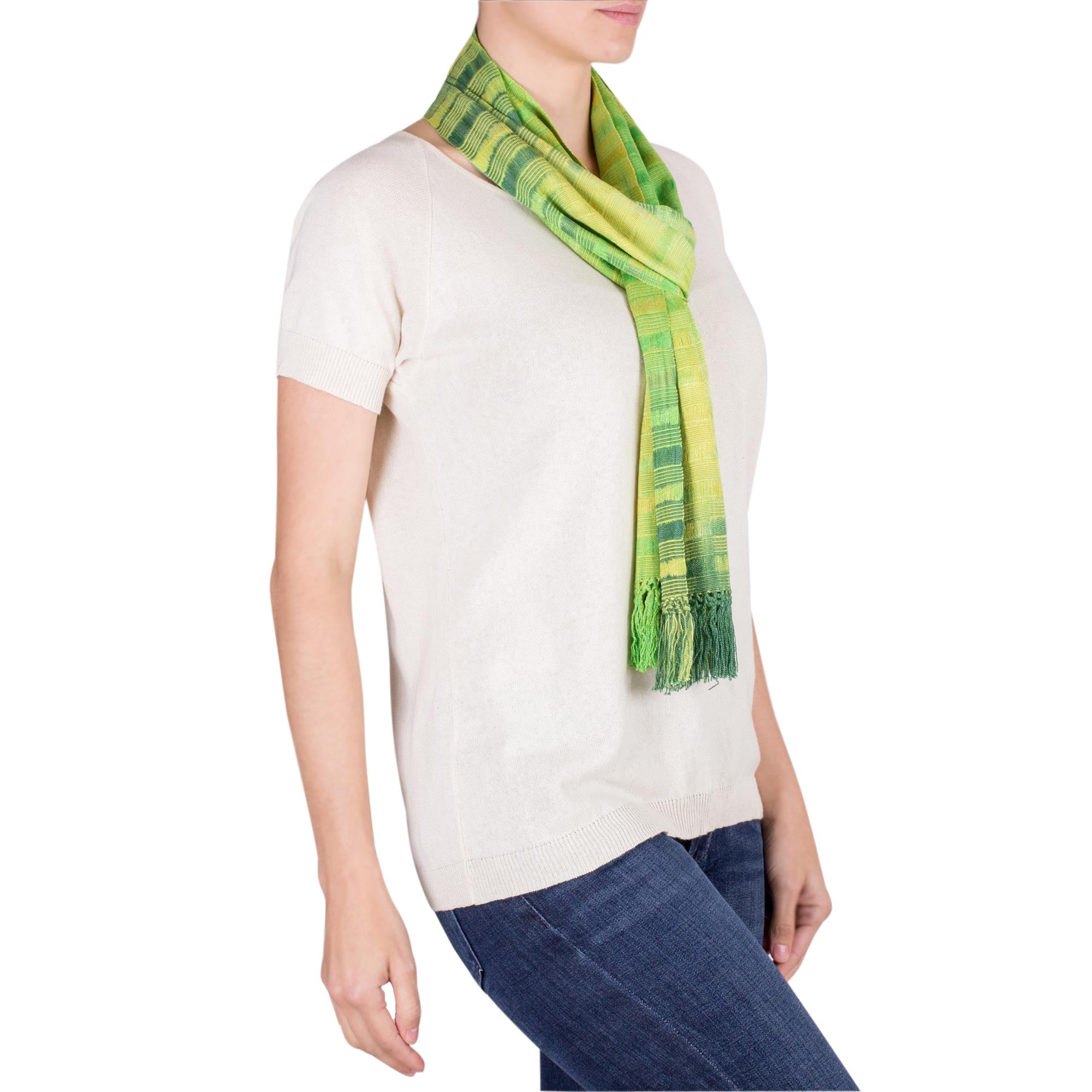 Premium Handwoven Green Rayon Chenille Scarf – Ultimate Style & Comfort