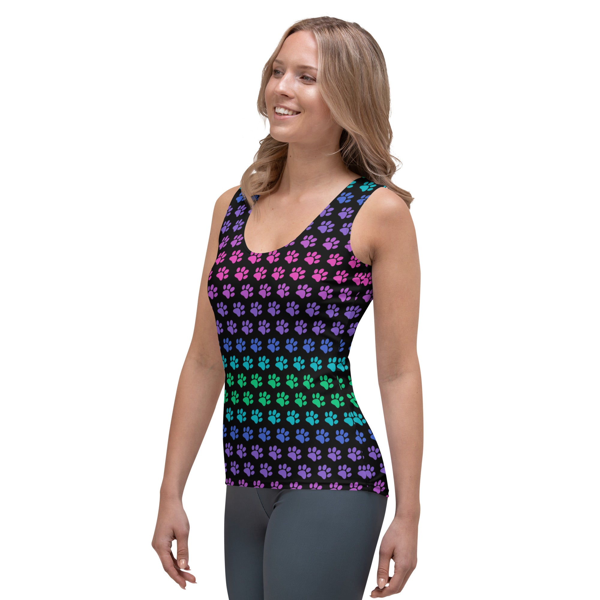 Ultimate Comfort Rainbow Paws Print Tank Top