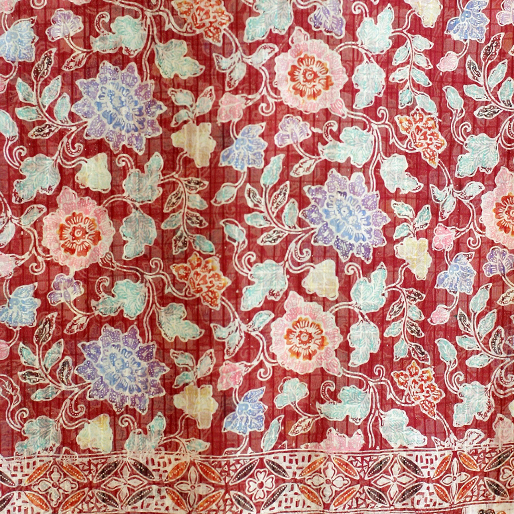 Premium Floral Silk Batik Shawl - Handcrafted Elegance