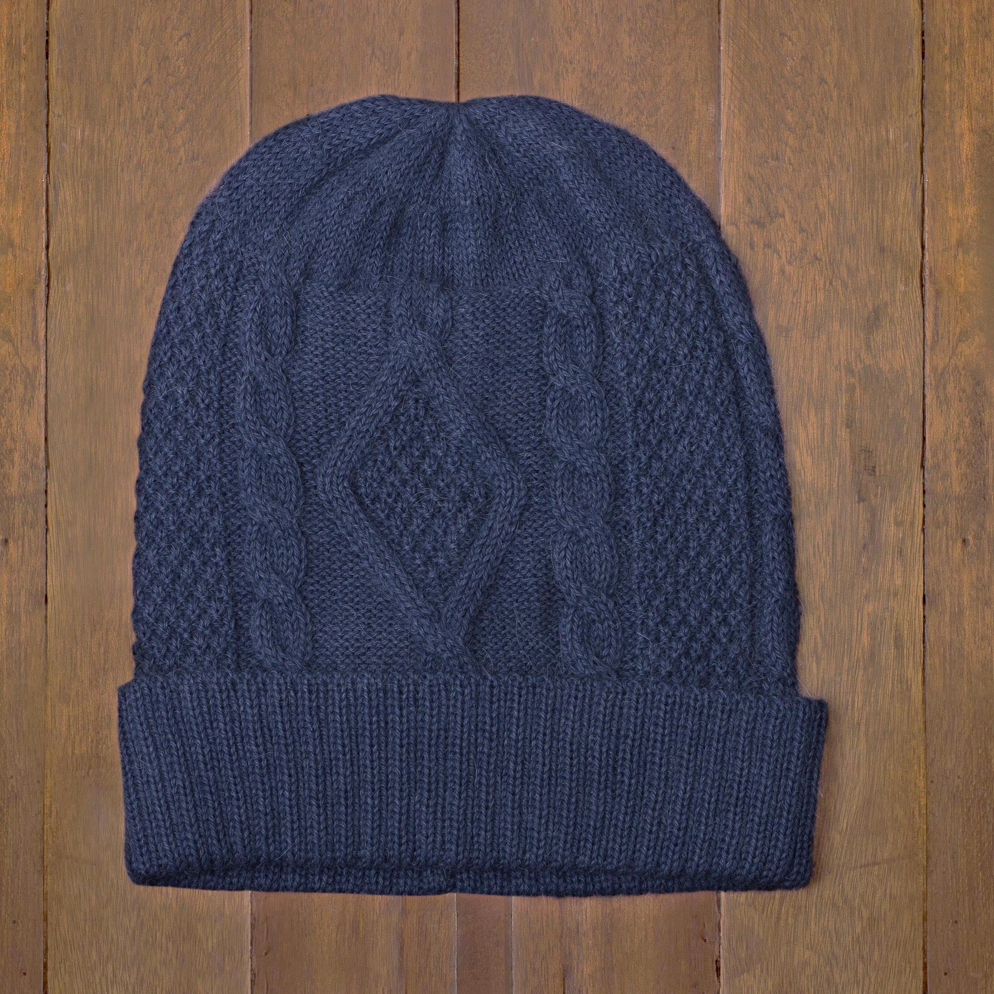 Premium Azure Alpaca Knit Unisex Watch Cap - Handcrafted in Peru