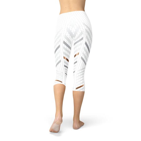 Ultimate Comfort White Stripes Women's Capri Leggings