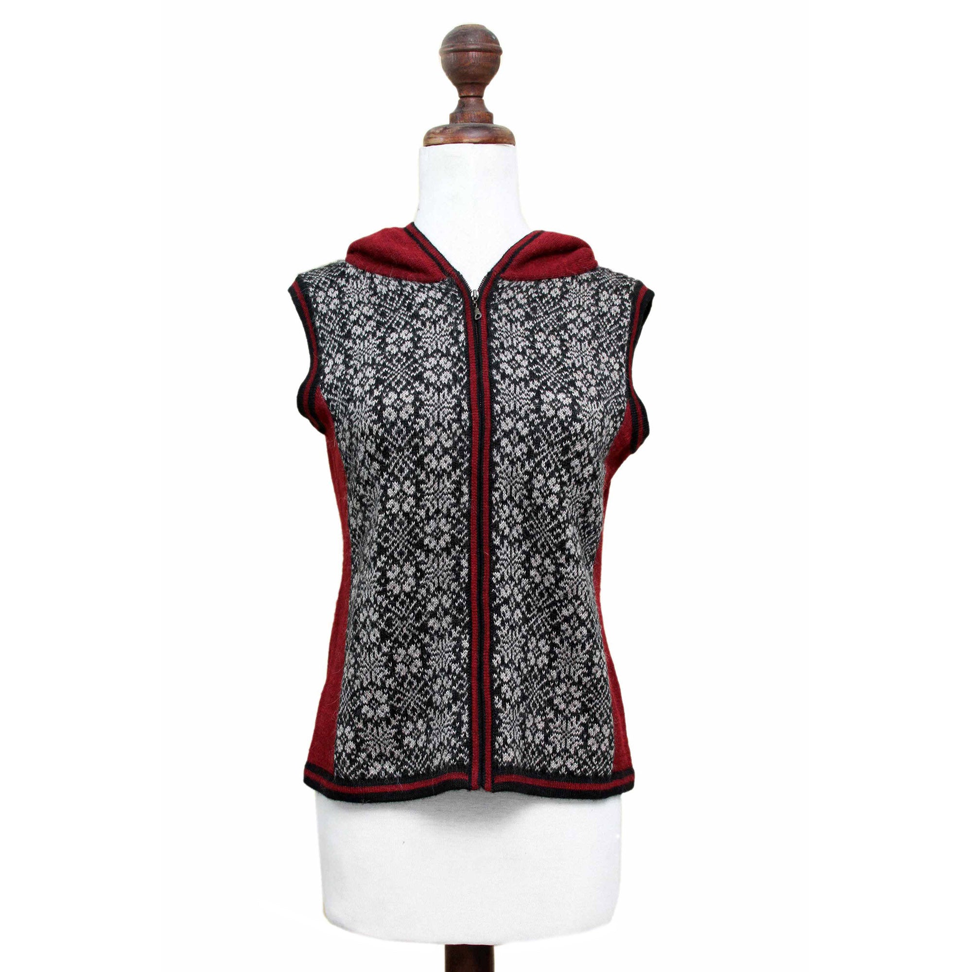 Premium Floral Alpaca Hooded Vest – Ultimate Style Upgrade