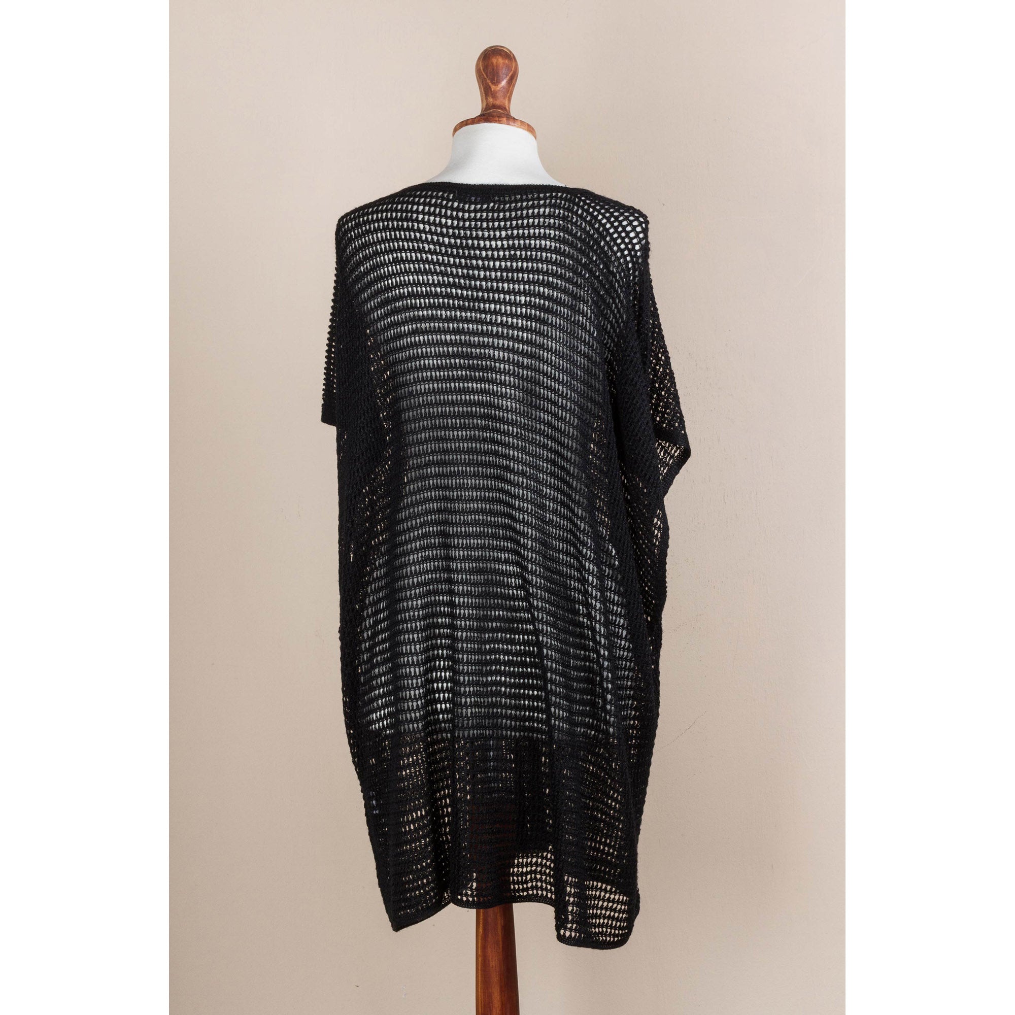 Premium Black Dreamcatcher Knit Tunic - Handmade Luxury