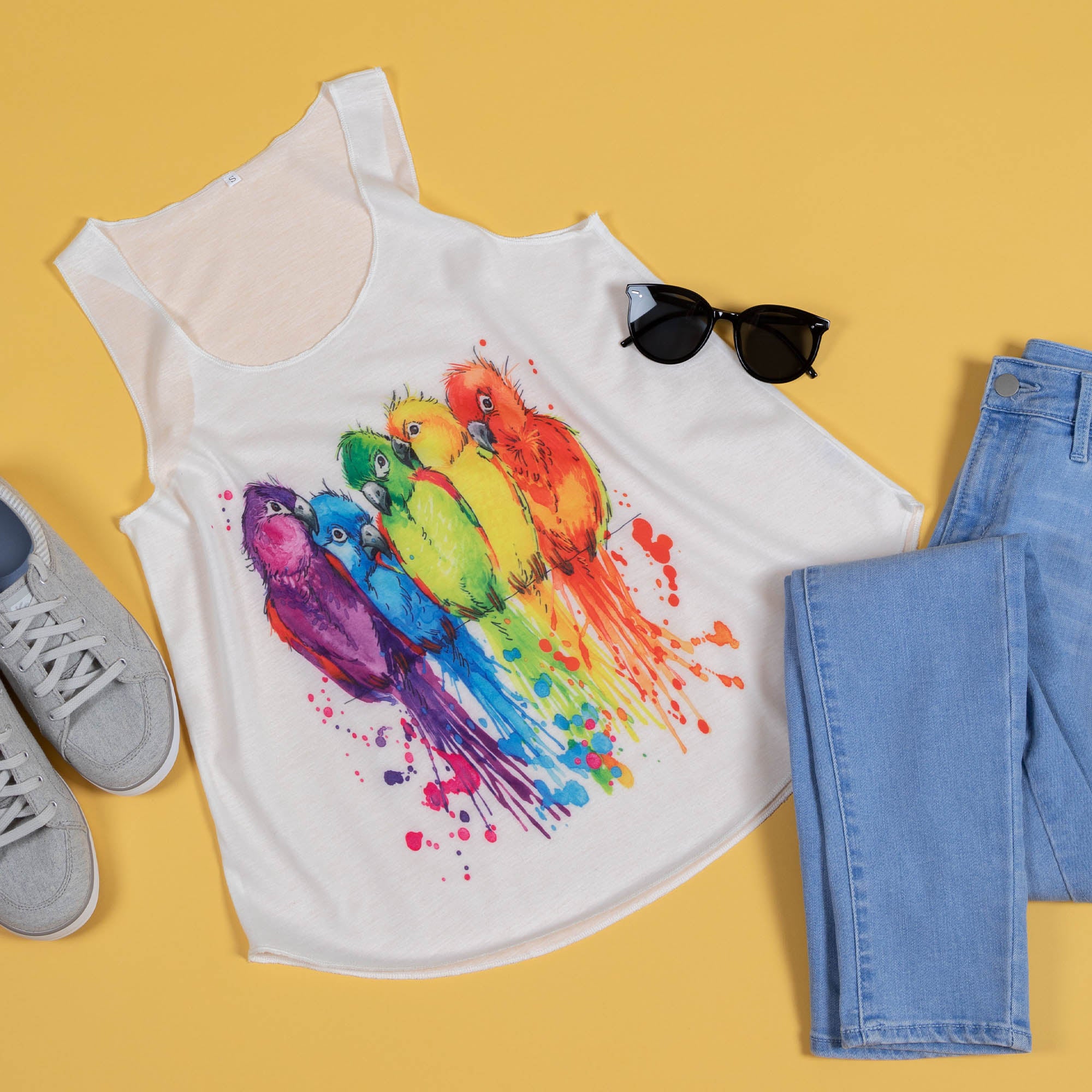 Premium Rainbow Bird Tank Top - Ultimate Comfort & Style