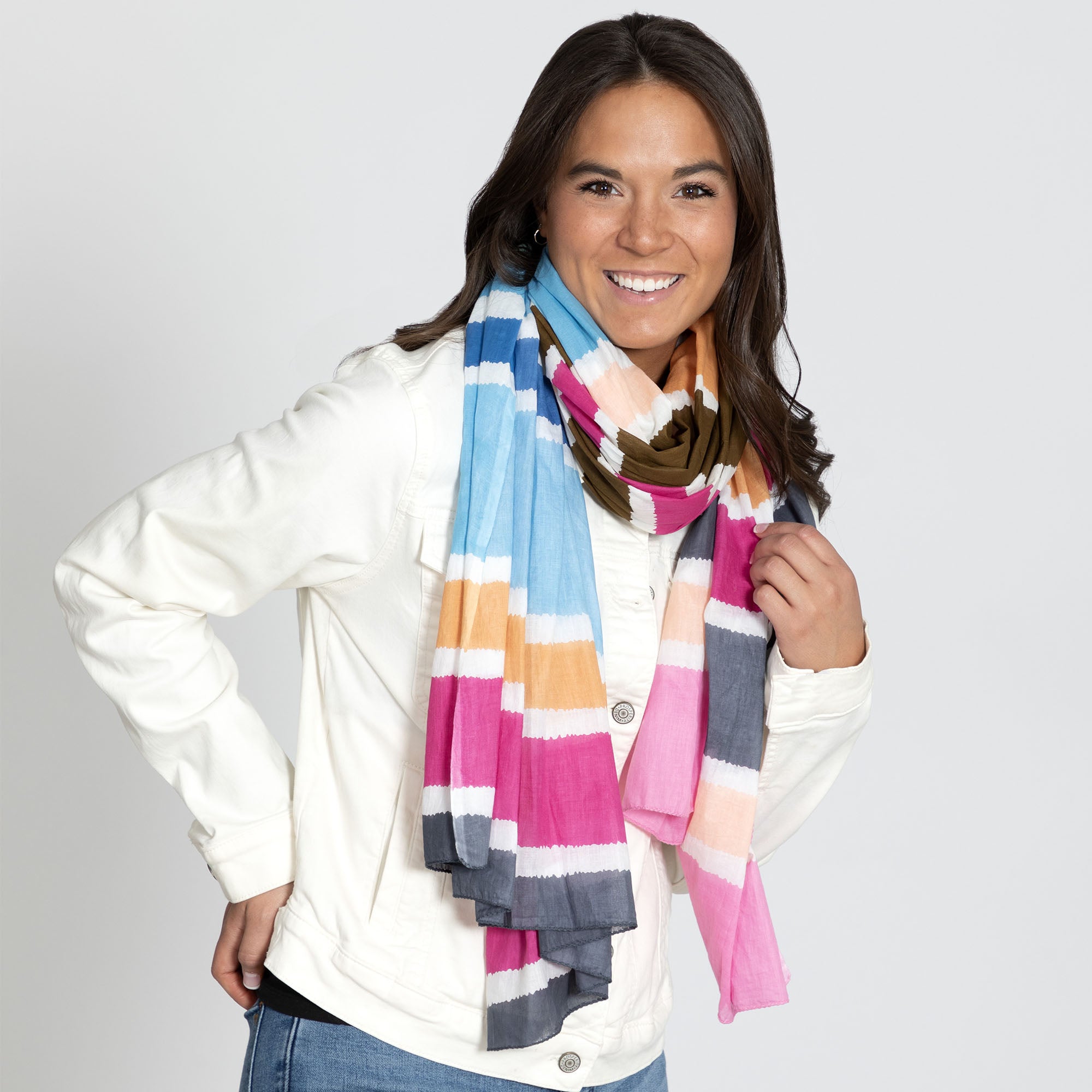 Premium Horizon Hand-Painted Scarf - Fair Trade Elegance