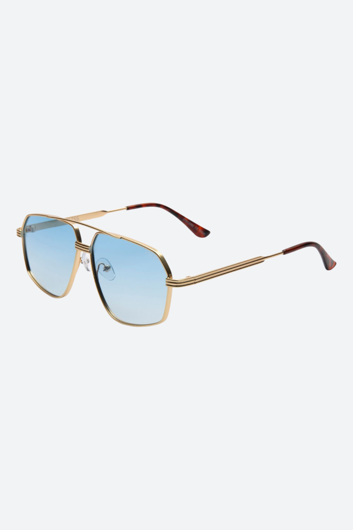 I-SEA Retro-Chic Aviator Sunglasses with Gold/Blue Gradient Polarized Lens