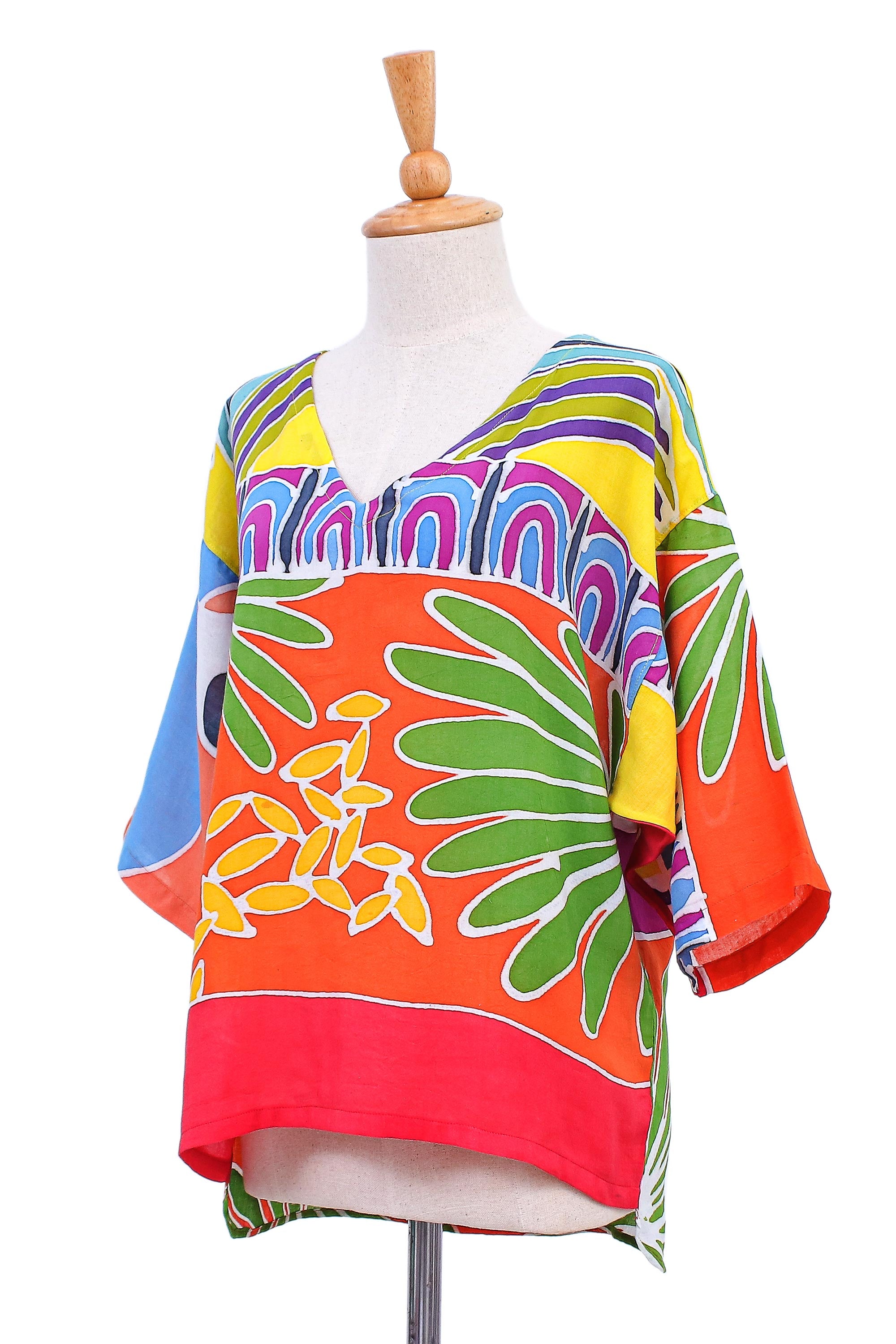 Premium Tropical Batik Cotton Blouse – Handcrafted in Thailand