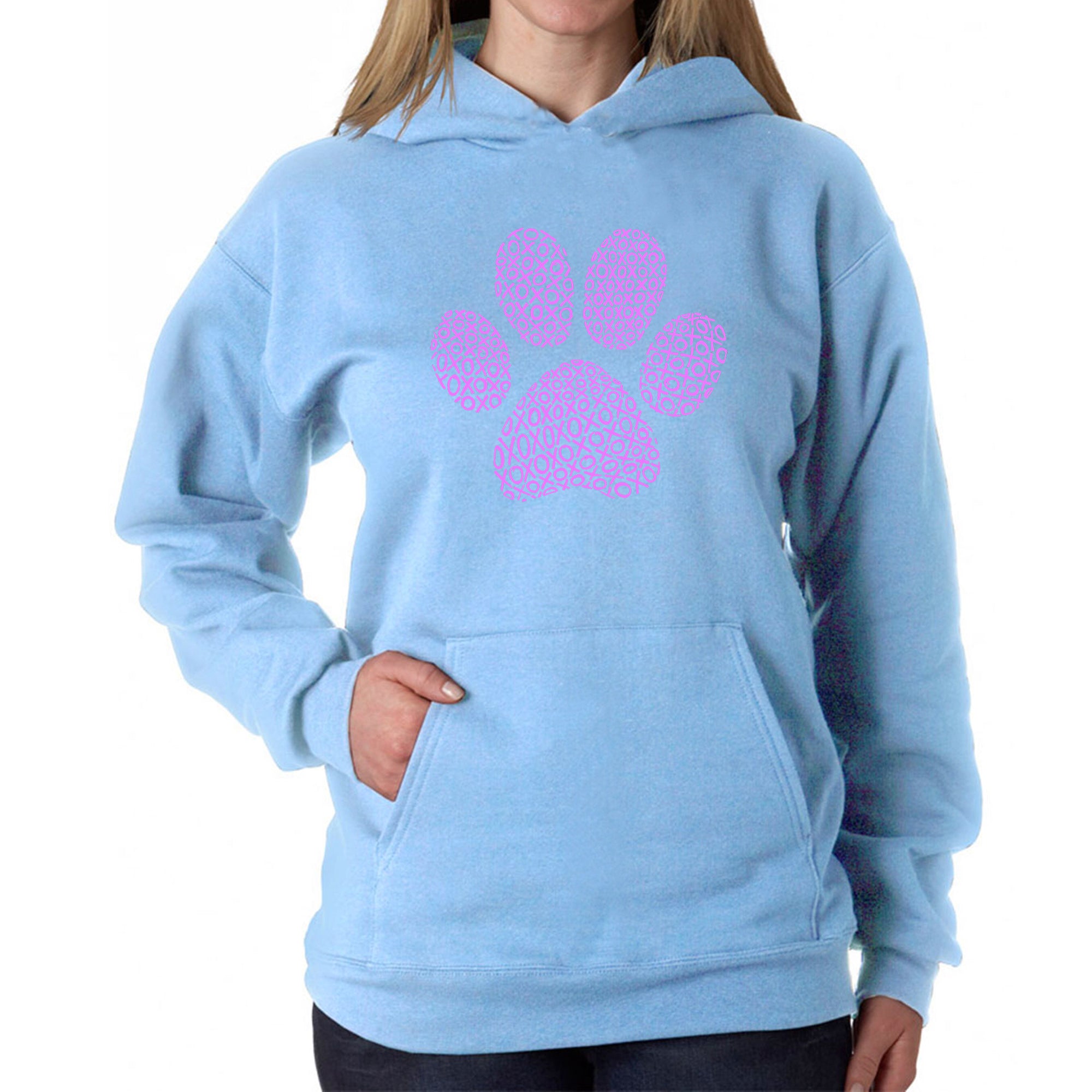 Premium XOXO Dog Paw Women's Word Art Hoodie - Ultimate Comfort & Style