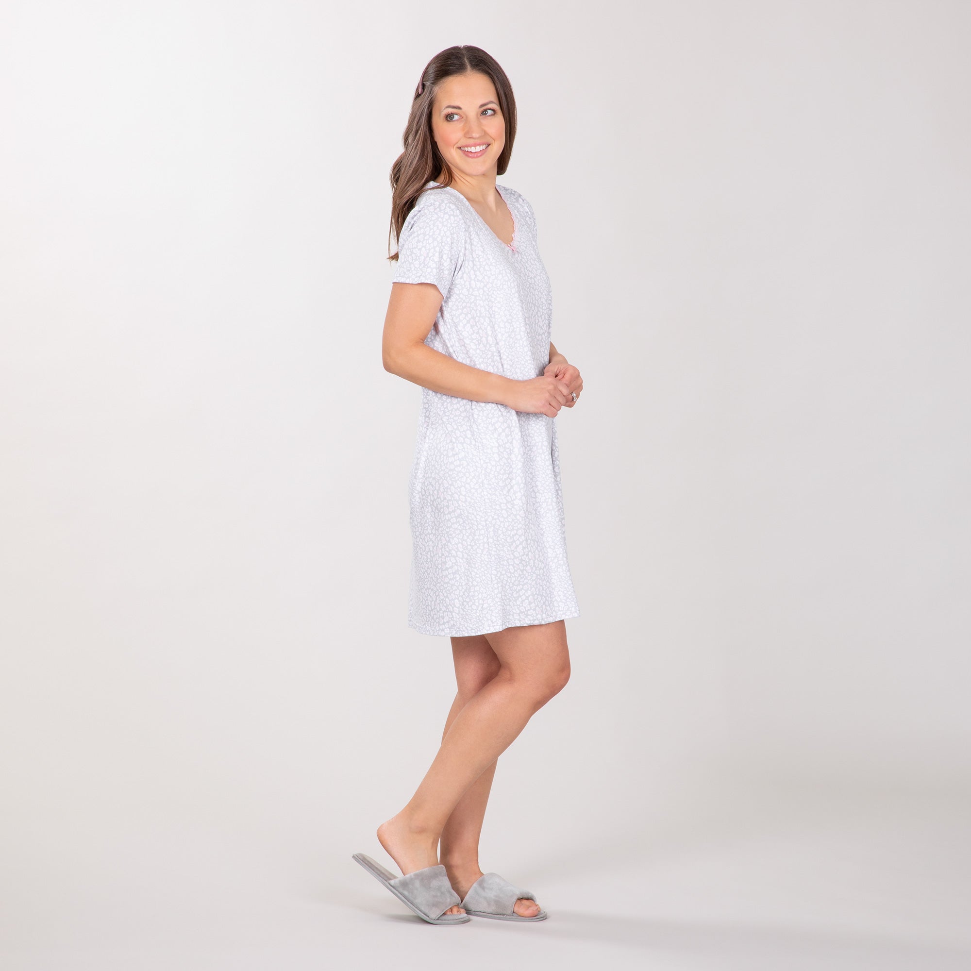 Premium Pastel Cheetah Print Nightgown - Ultimate Comfort & Style