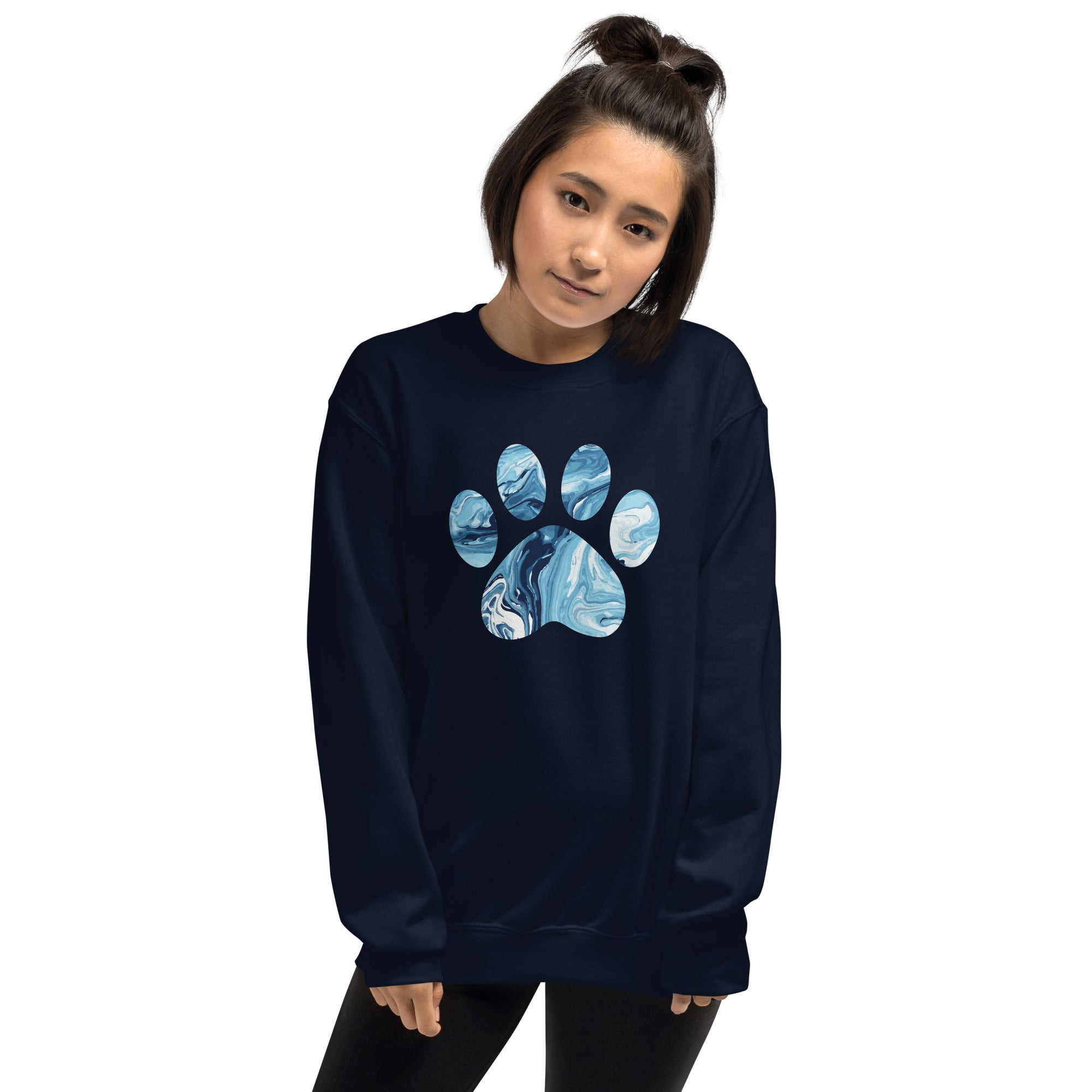 Premium Marbled Paw Crewneck Sweatshirt - Ultimate Comfort & Style