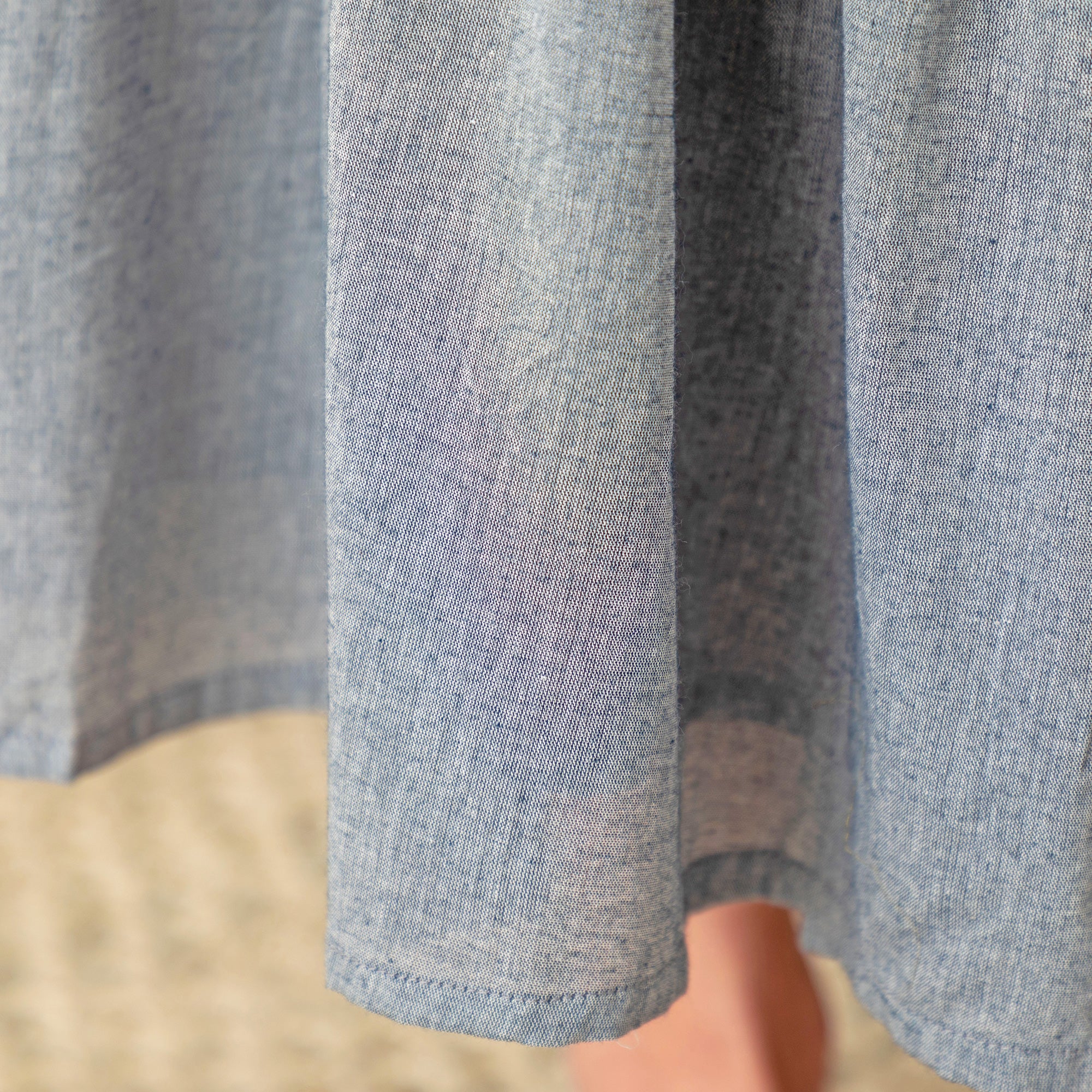 Premium Chambray Button-Down Tiered Skirt