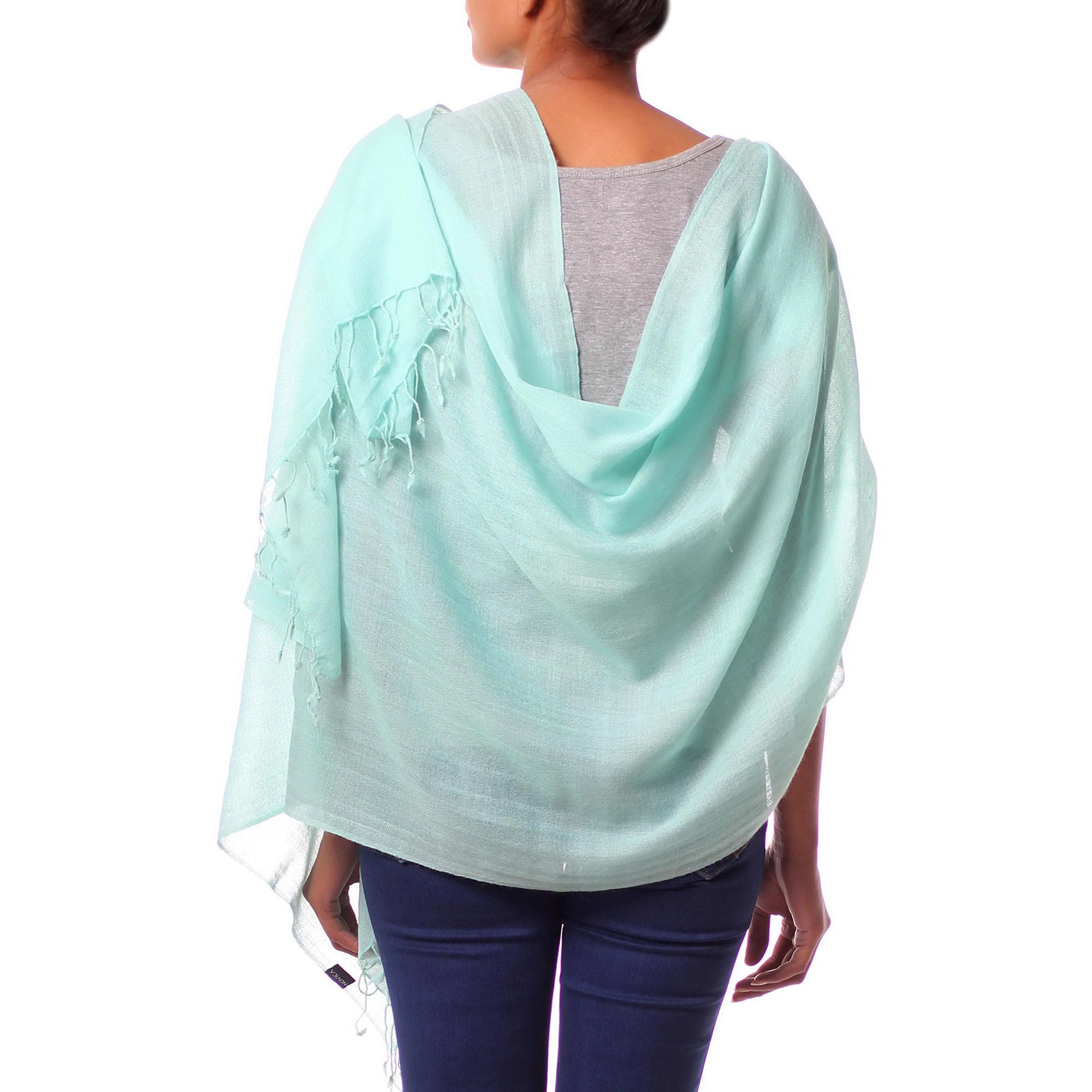 Premium Sea Green Dream Shawl - Handwoven Elegance