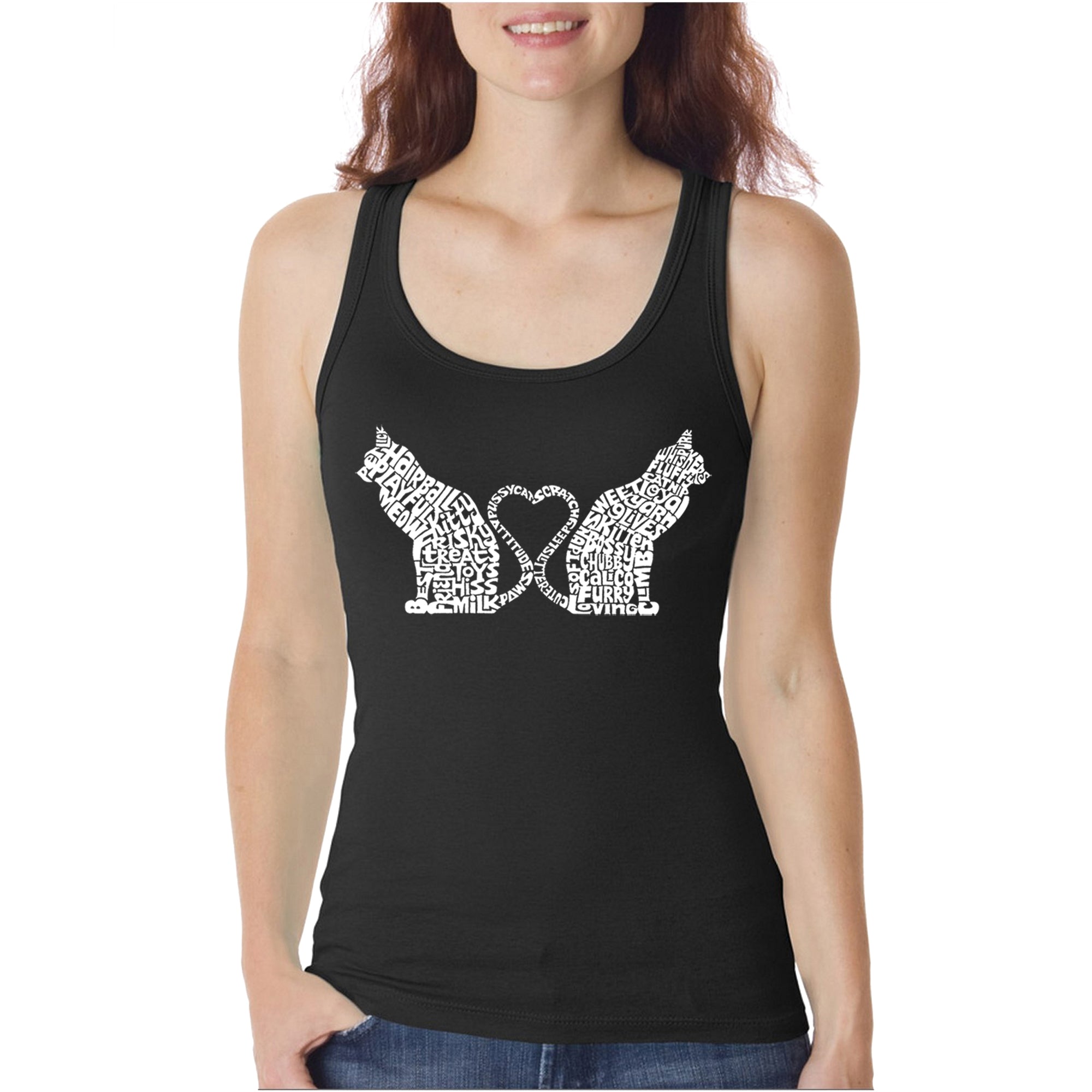 Premium Cat Lover's Tank Top - Word Art Design