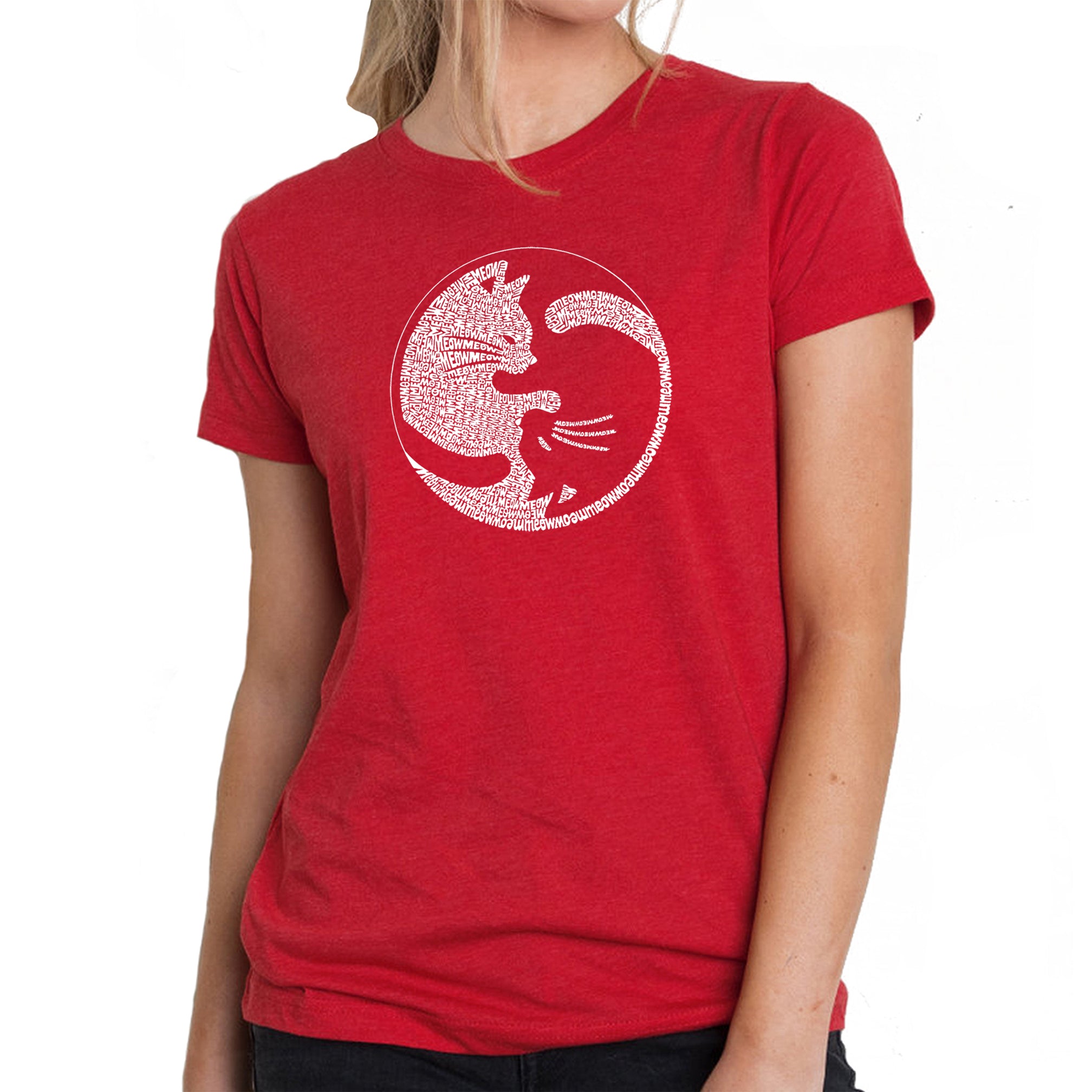 Ultimate Yin Yang Cat - Women's Premium Meow Word Art T-Shirt