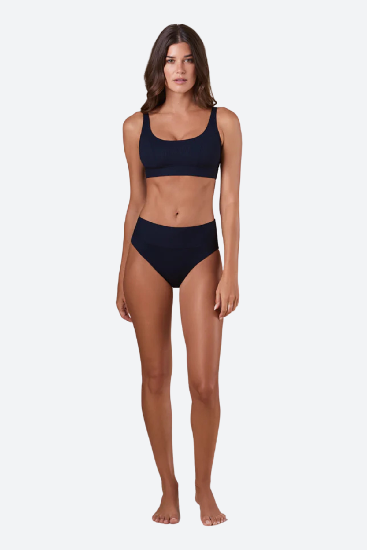 Premium Bromelia Swimwear Itacare Top - Midnight Black Rib