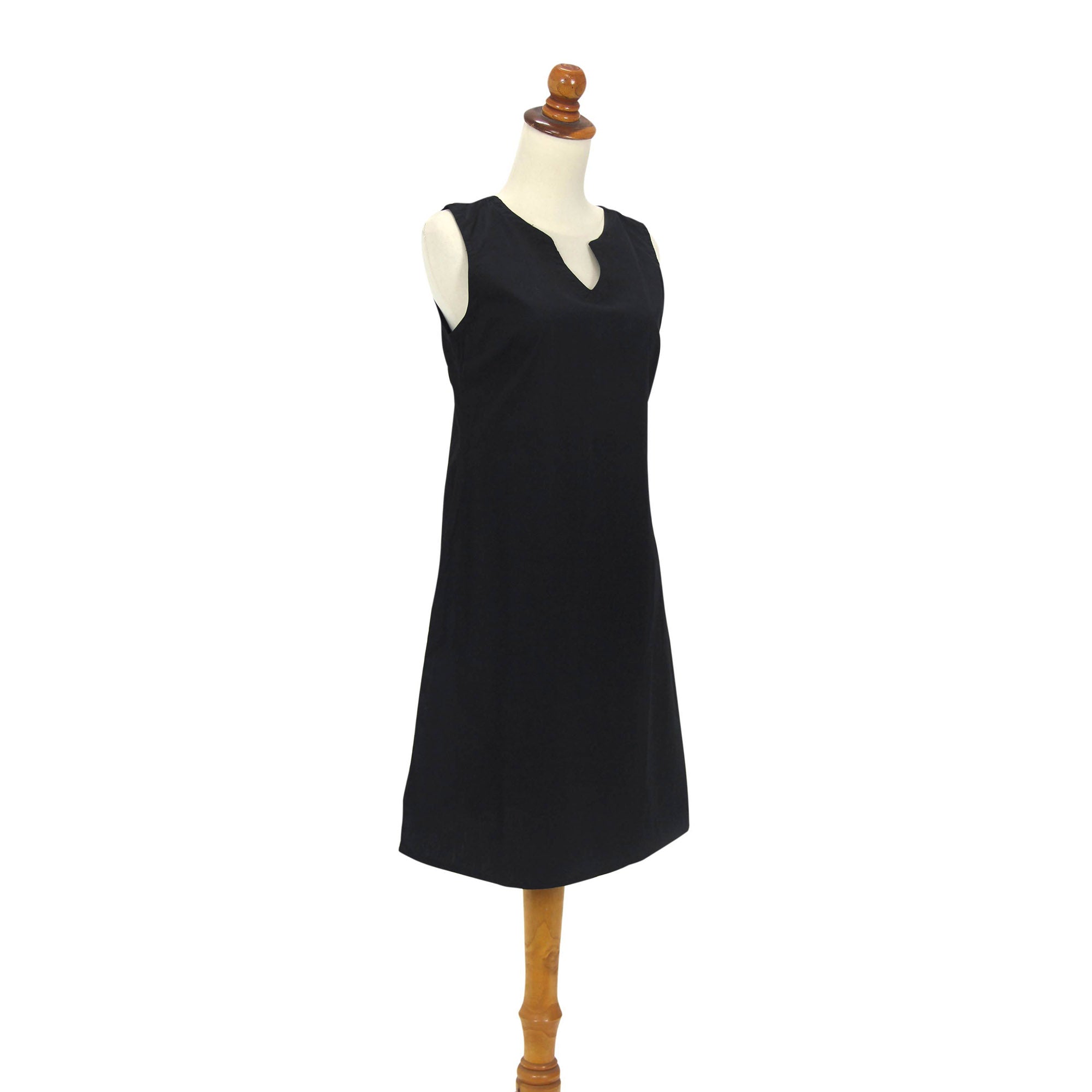 Premium Black Cotton Shift Dress by Lily - Timeless Elegance