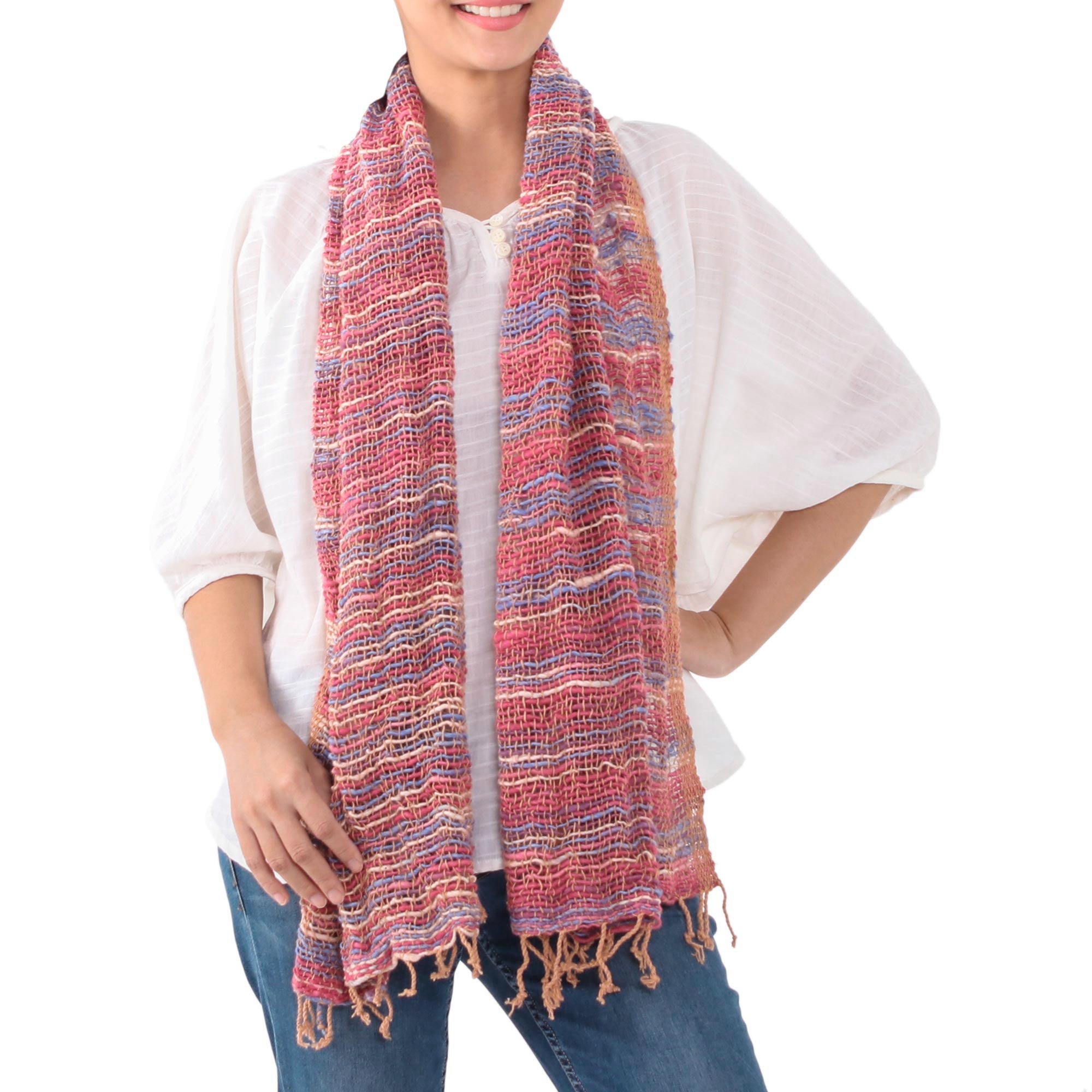 Premium Handwoven Cotton Scarf - Candy Color Bliss from Thailand