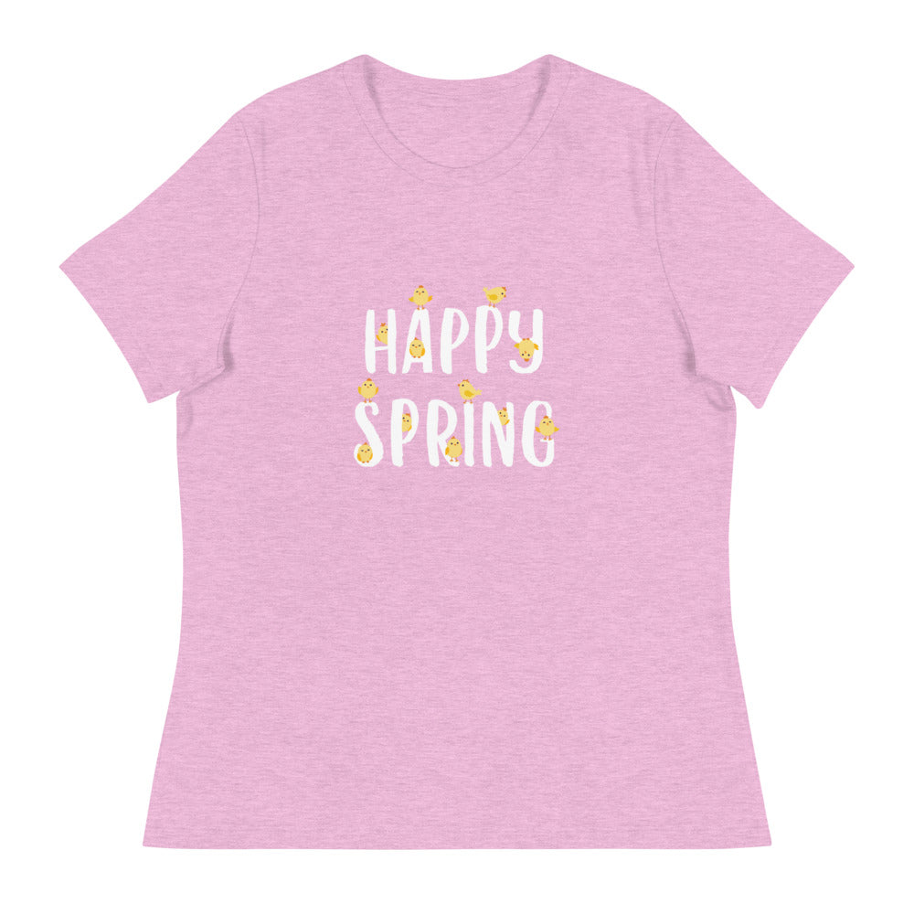 Premium Hello Spring Chicks Women's Relaxed Fit Cotton Tee