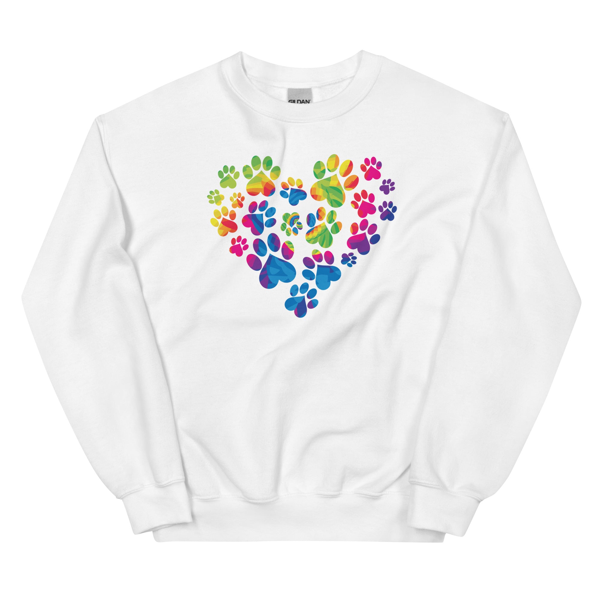 Premium Anniversary Paw Print Crewneck Sweatshirt - Ultimate Comfort for Animal Lovers