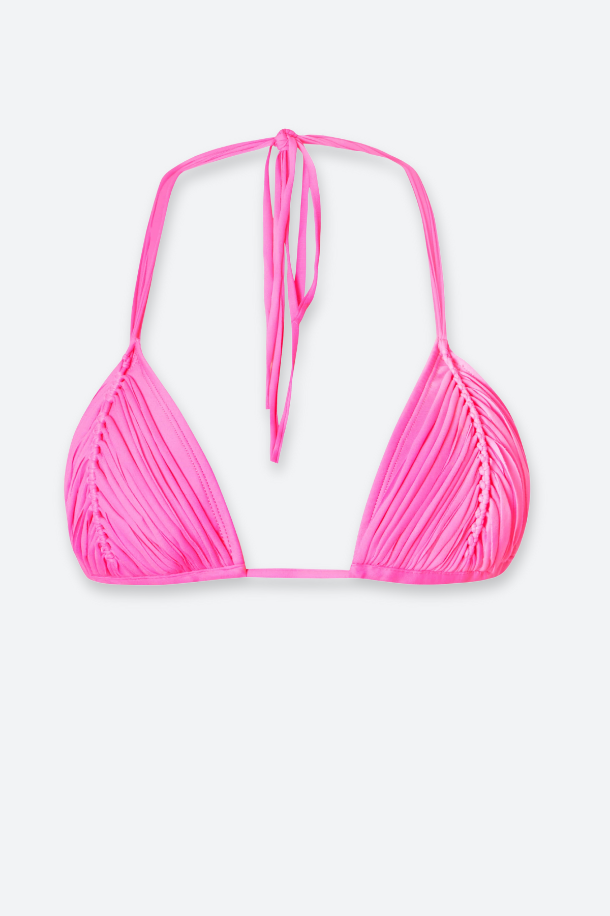 PQ Swim Premium Isla Tri Top - Vivid Pink Macrame Bikini