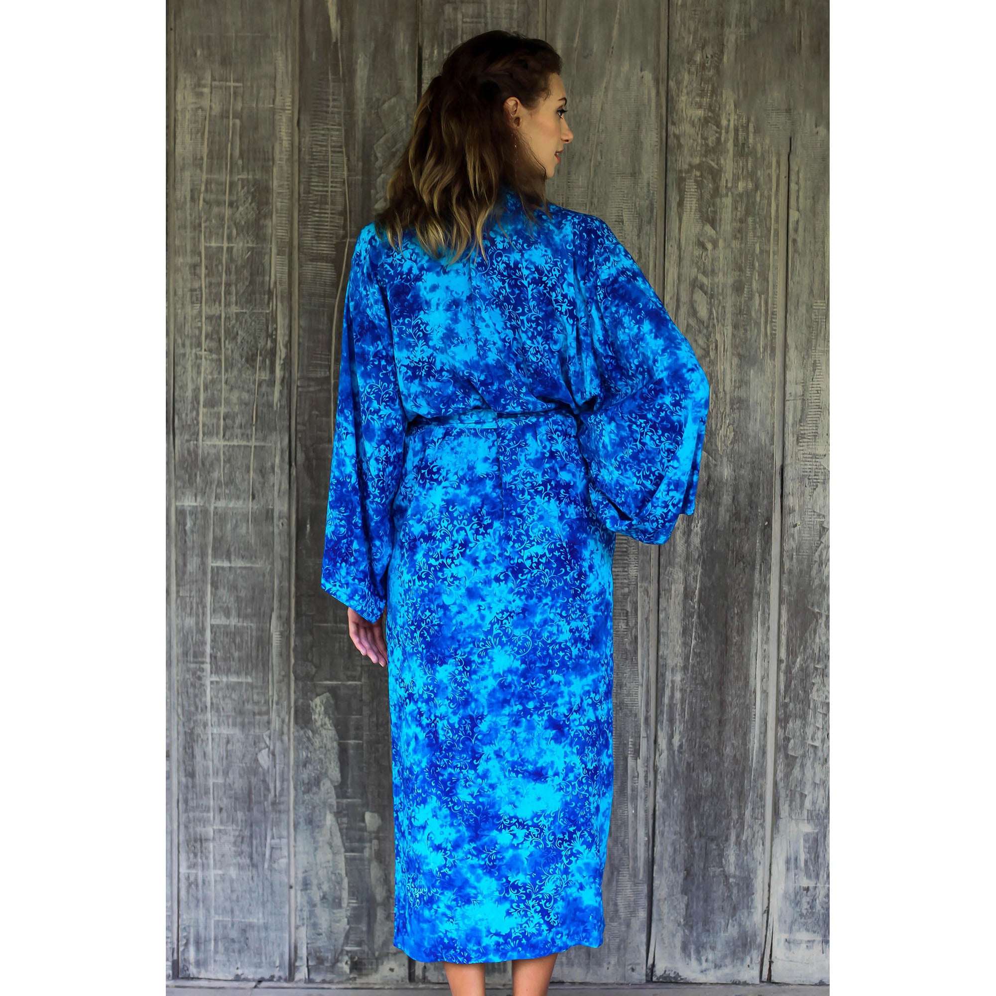 Premium Misty Ocean Batik Robe - Ultimate Balinese Chic