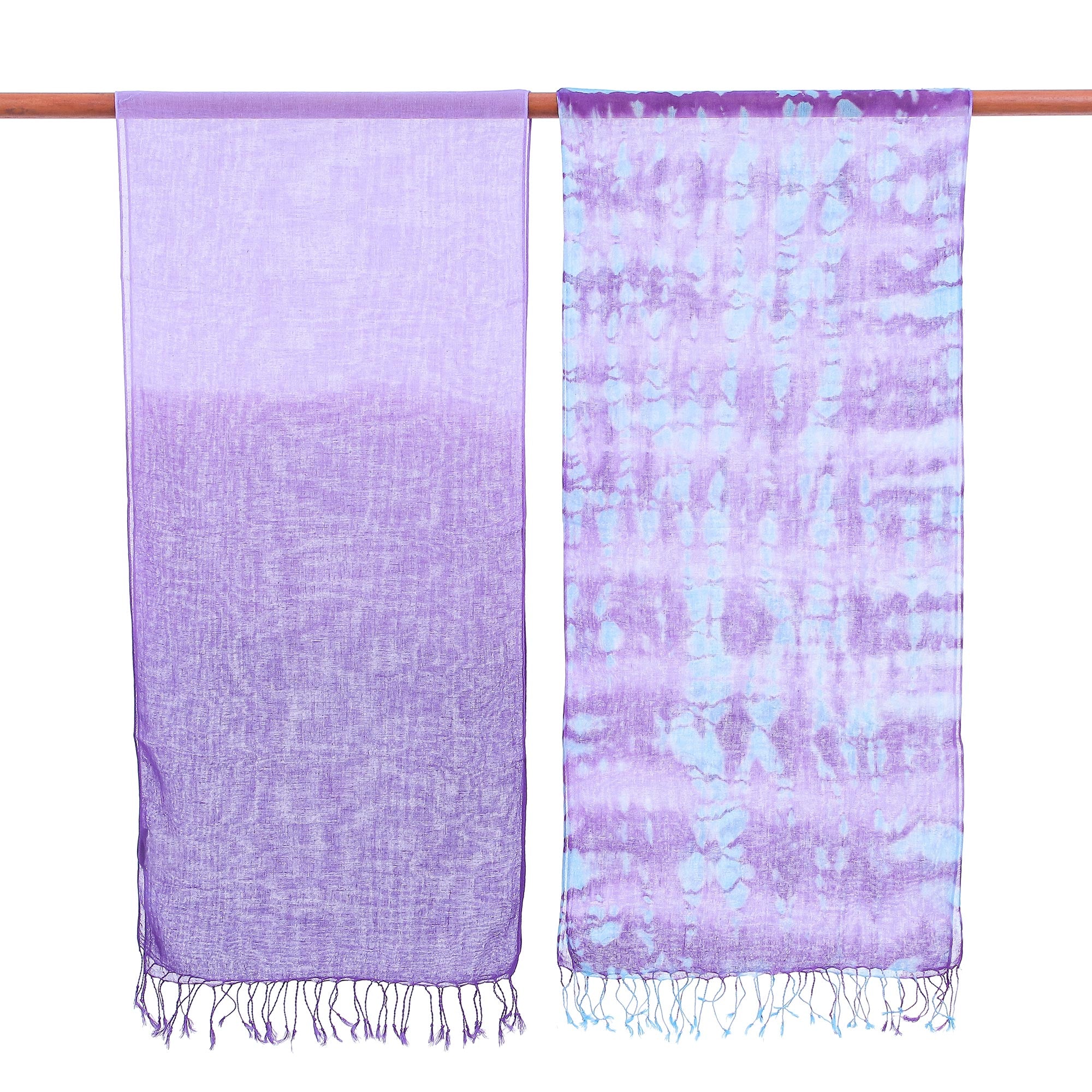 Premium Sky of Love: Ultimate Cotton Scarf Duo in Shades of Blue