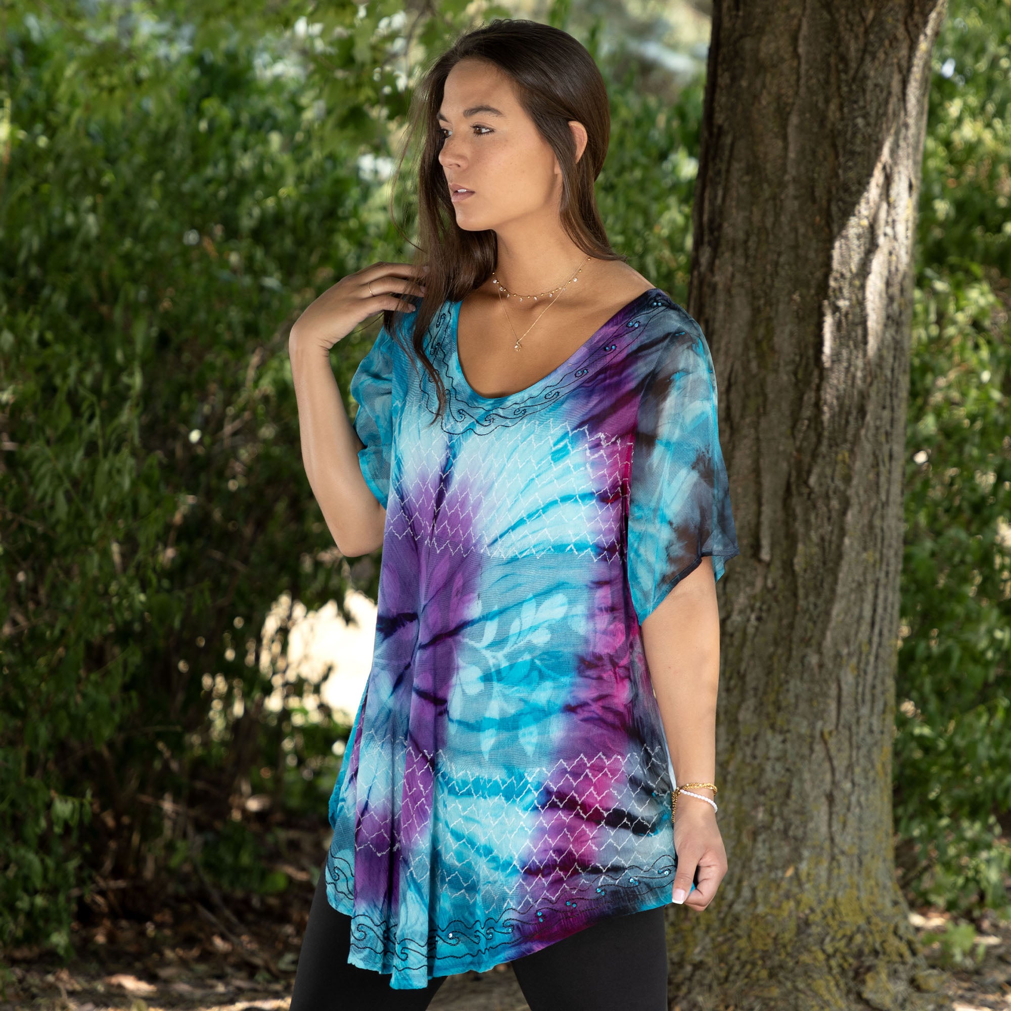 Premium Glitter & Tie-Dye Tunic - Ultimate Summer Style