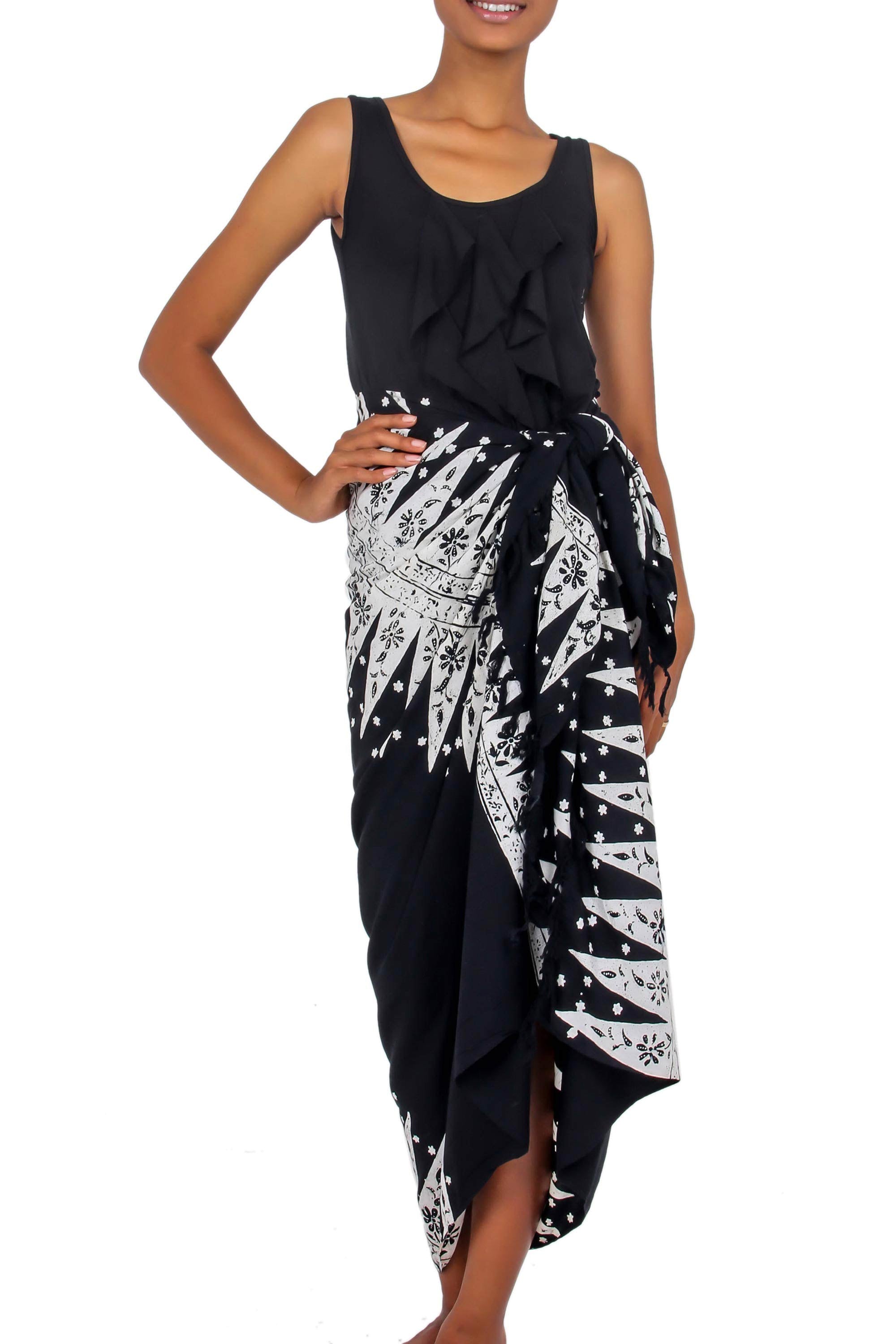 Premium Blossoming Milkyway Handcrafted Batik Rayon Sarong