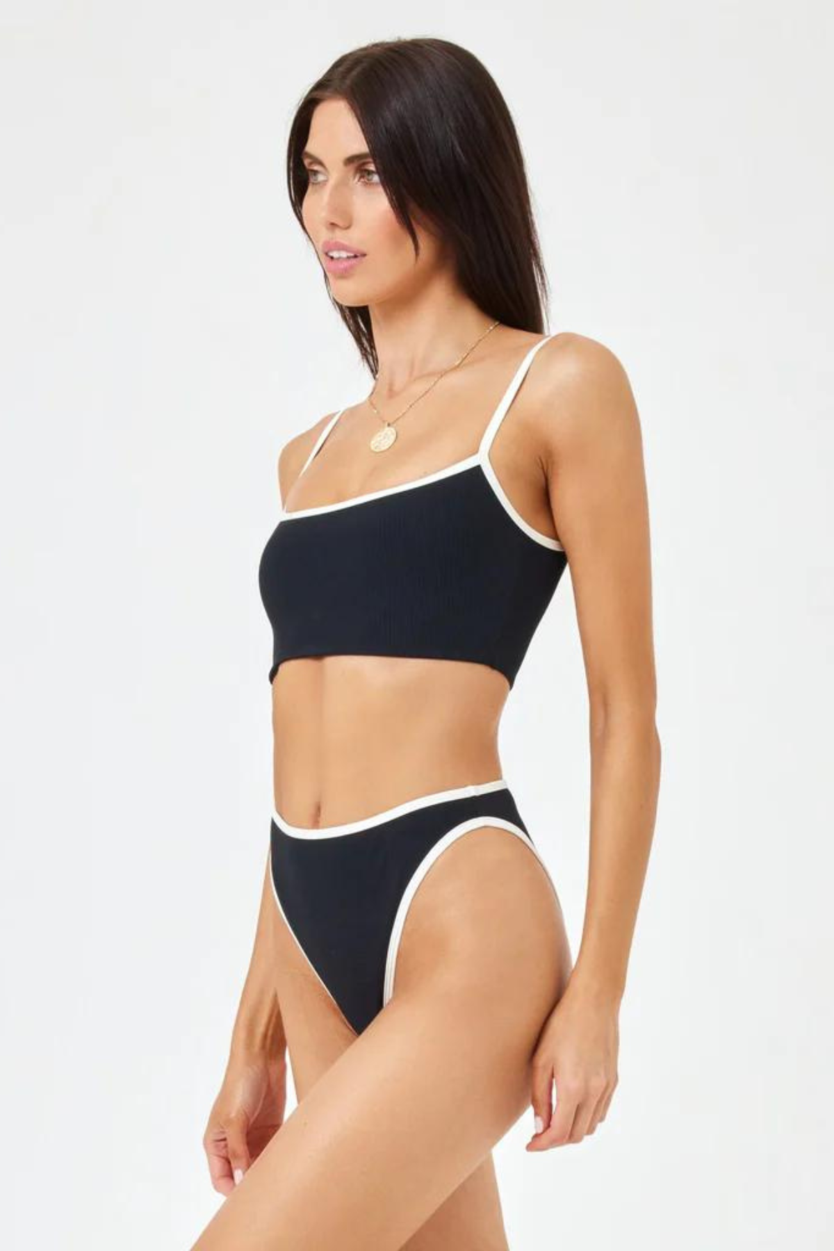 Premium L*Space Adalyn Longline Bikini Top - Black/Cream