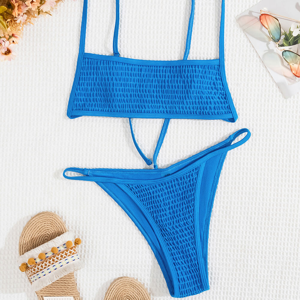 Premium Textured Square Neck Bikini Set - Ultimate Beachwear for Summer Vibes