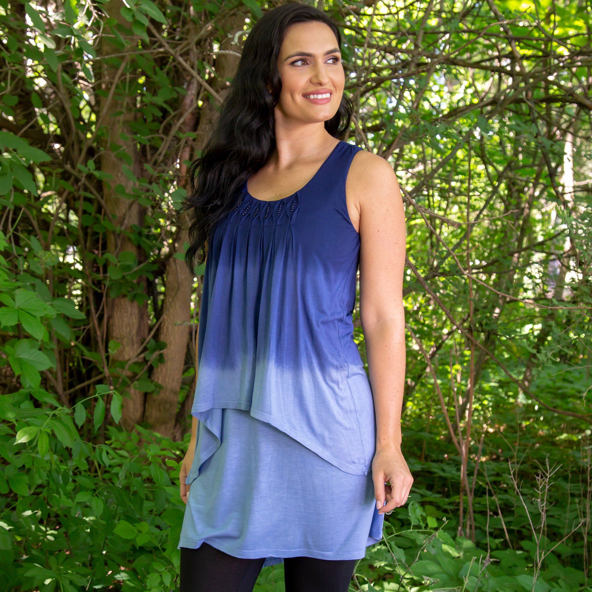 Premium Stella Blue Ombre Sleeveless Tunic - Ultimate Summer Style