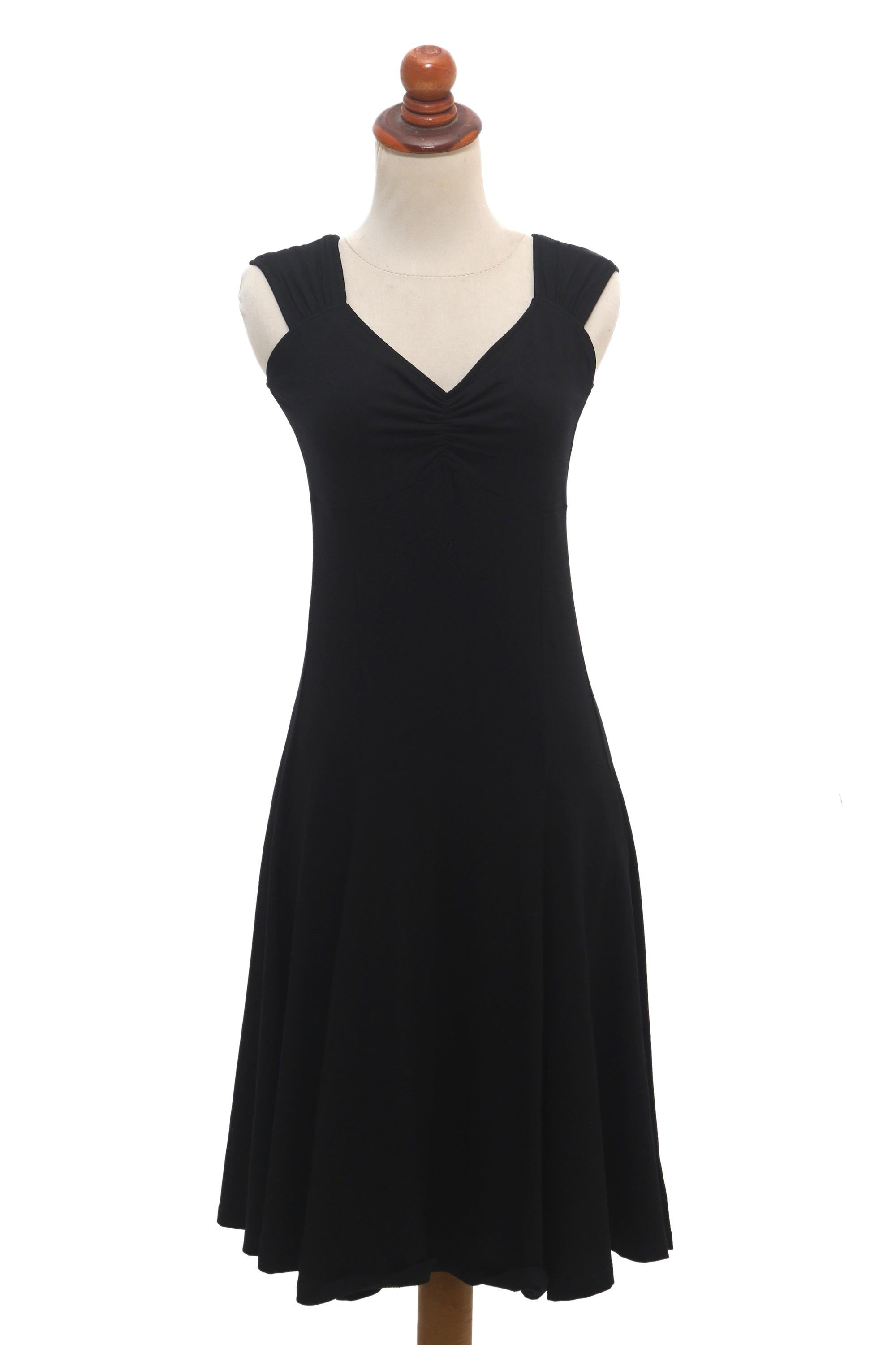 Lorena Artisan Crafted Premium Little Black Modal Dress