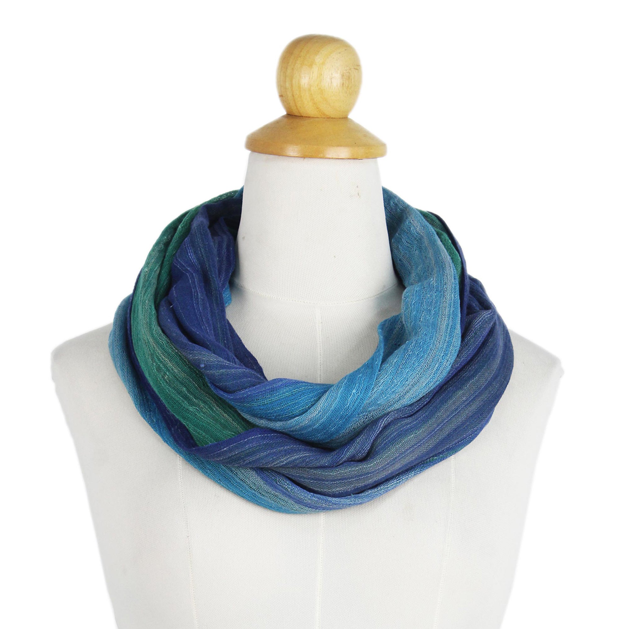 Premium Handwoven Cotton Infinity Scarf – Seaside Breezes Collection