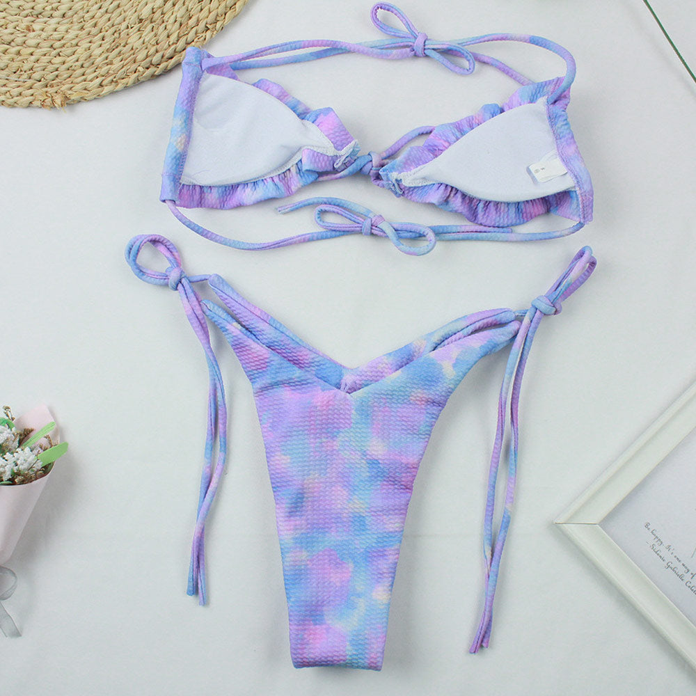 Ultimate Tie-Dye Brazilian Bikini Set - Premium Ruched Design