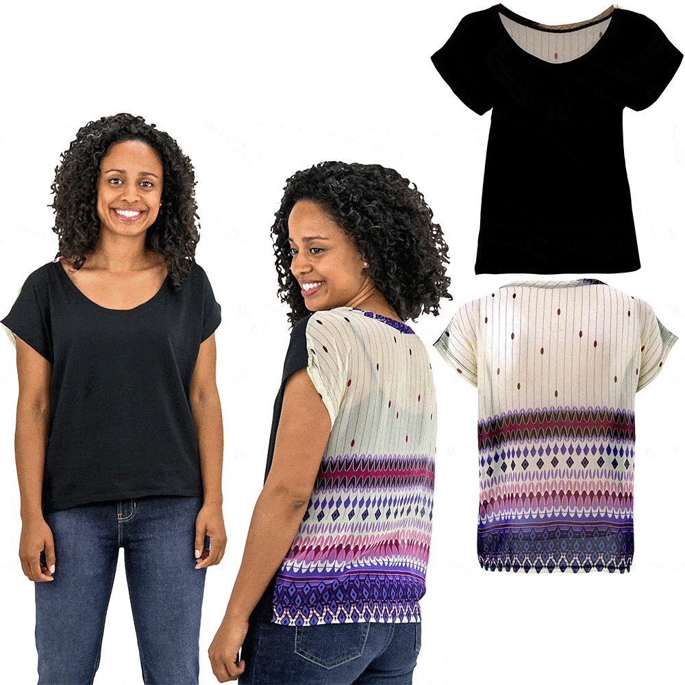 Premium Tribal Print Sheer Back Tee - Fair Trade & Organic